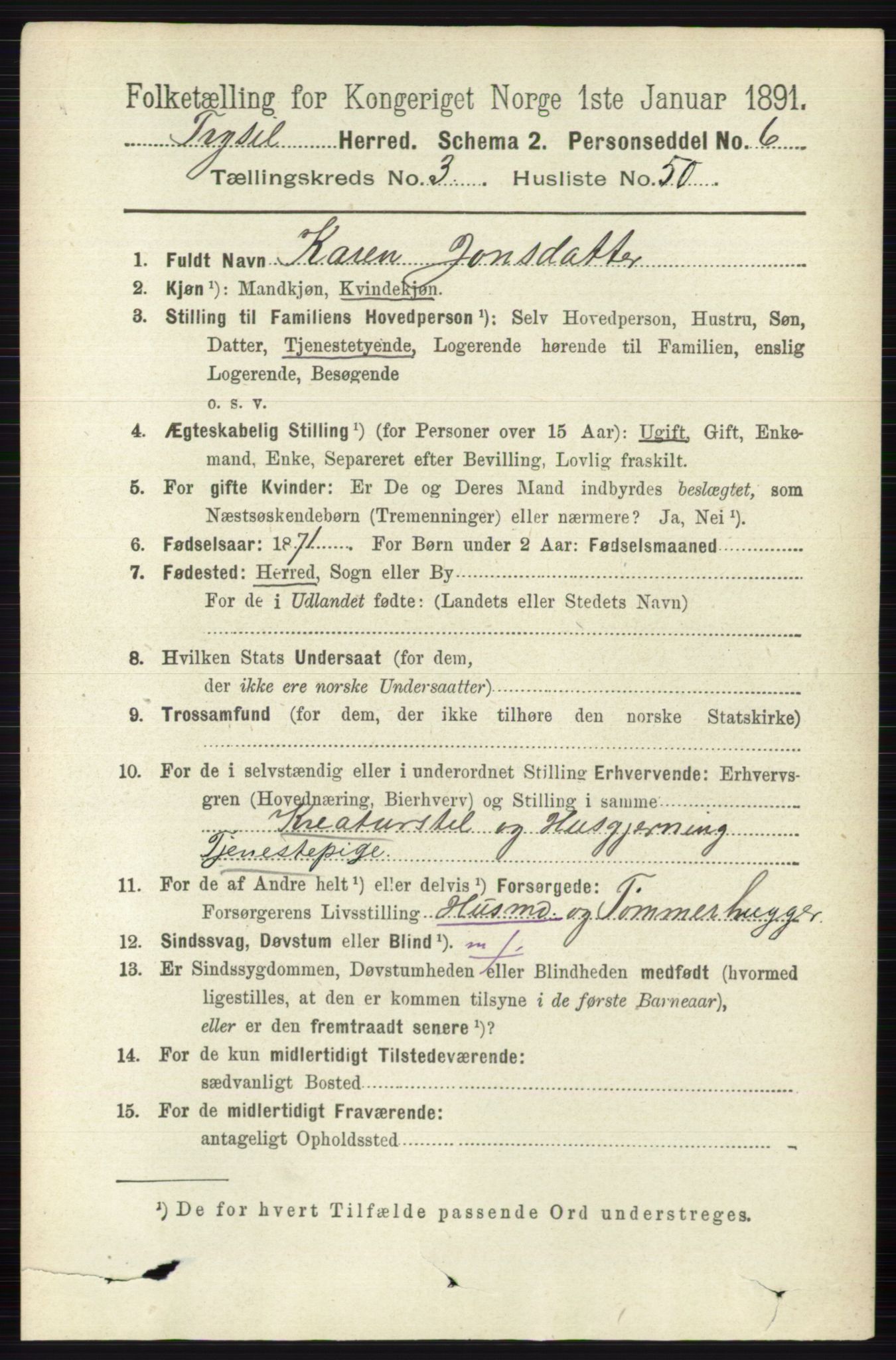 RA, 1891 census for 0428 Trysil, 1891, p. 1772