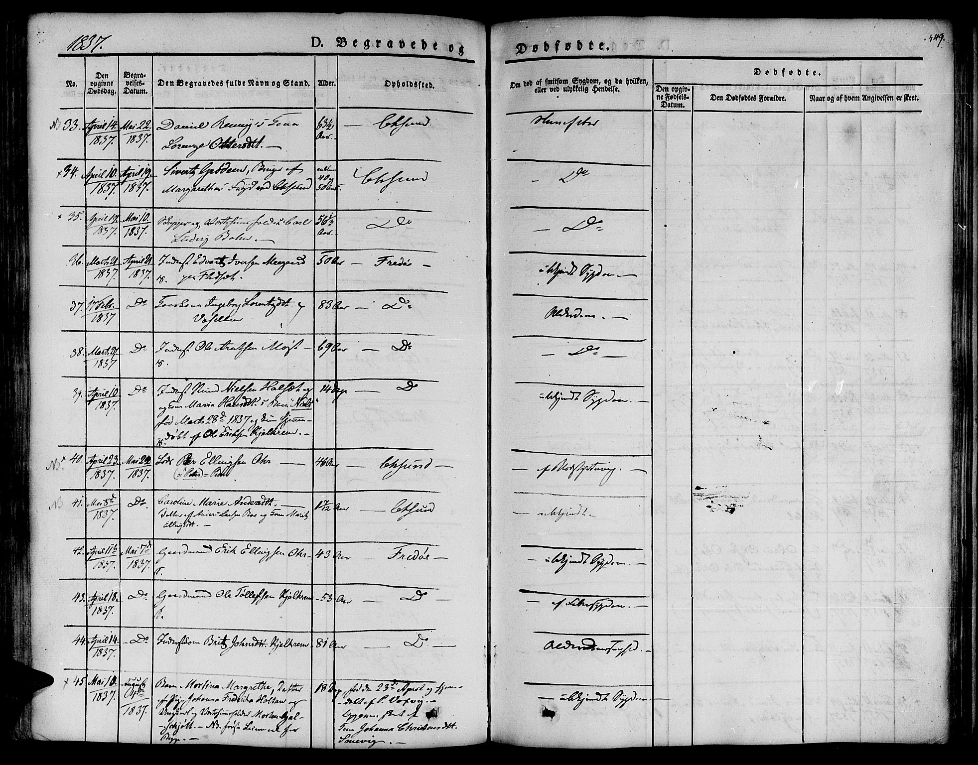 Ministerialprotokoller, klokkerbøker og fødselsregistre - Møre og Romsdal, AV/SAT-A-1454/572/L0843: Parish register (official) no. 572A06, 1832-1842, p. 349