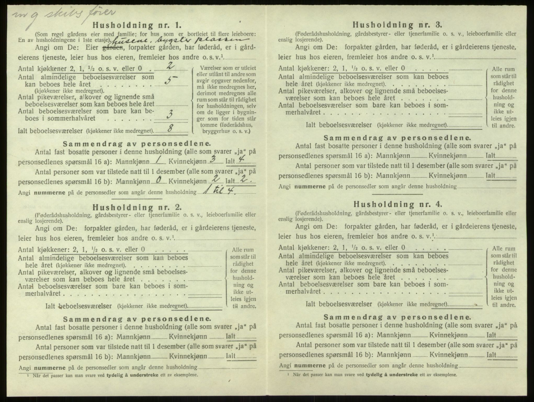 SAB, 1920 census for Hamre, 1920, p. 704