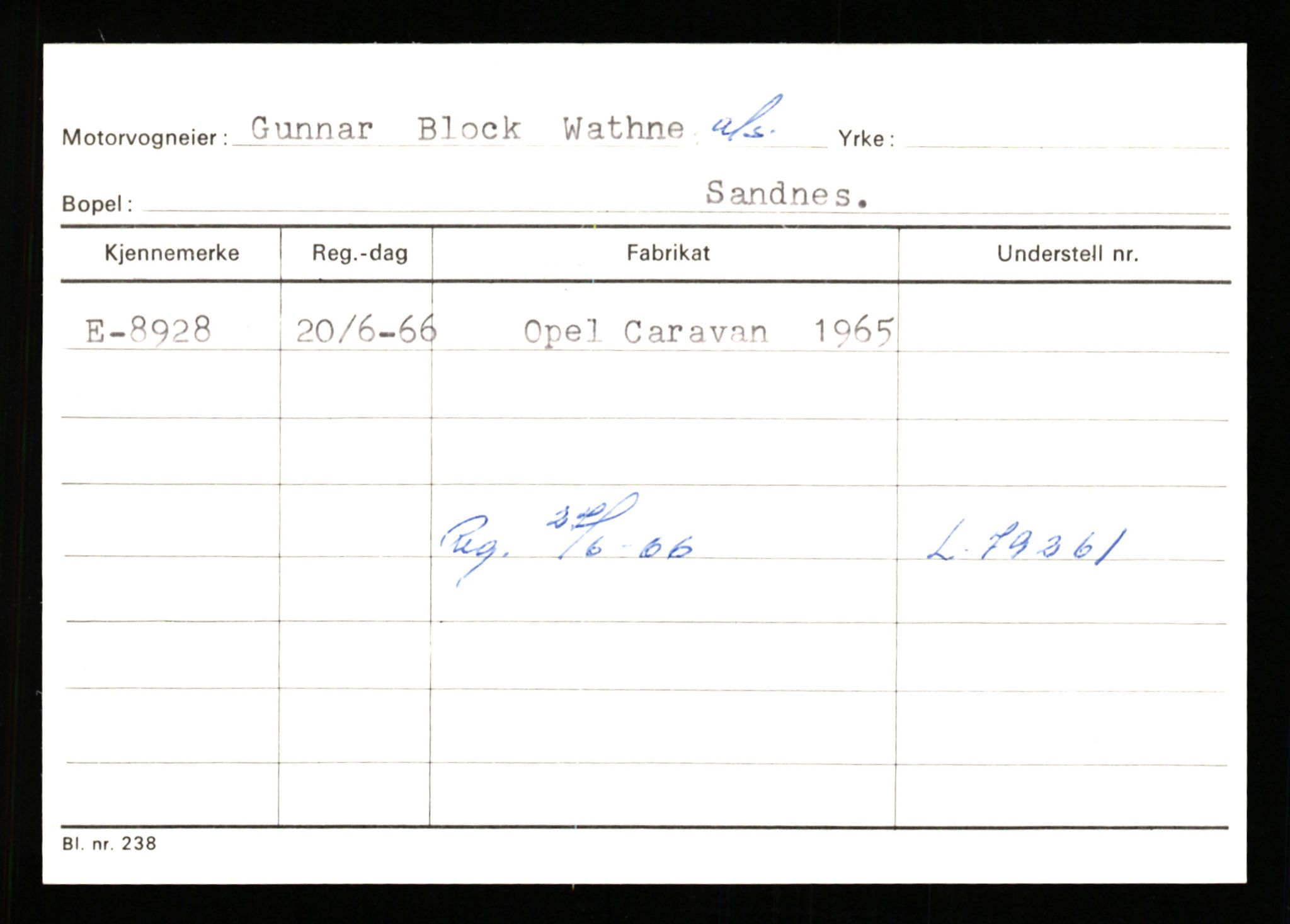 Stavanger trafikkstasjon, AV/SAST-A-101942/0/G/L0002: Registreringsnummer: 5791 - 10405, 1930-1971, p. 2071