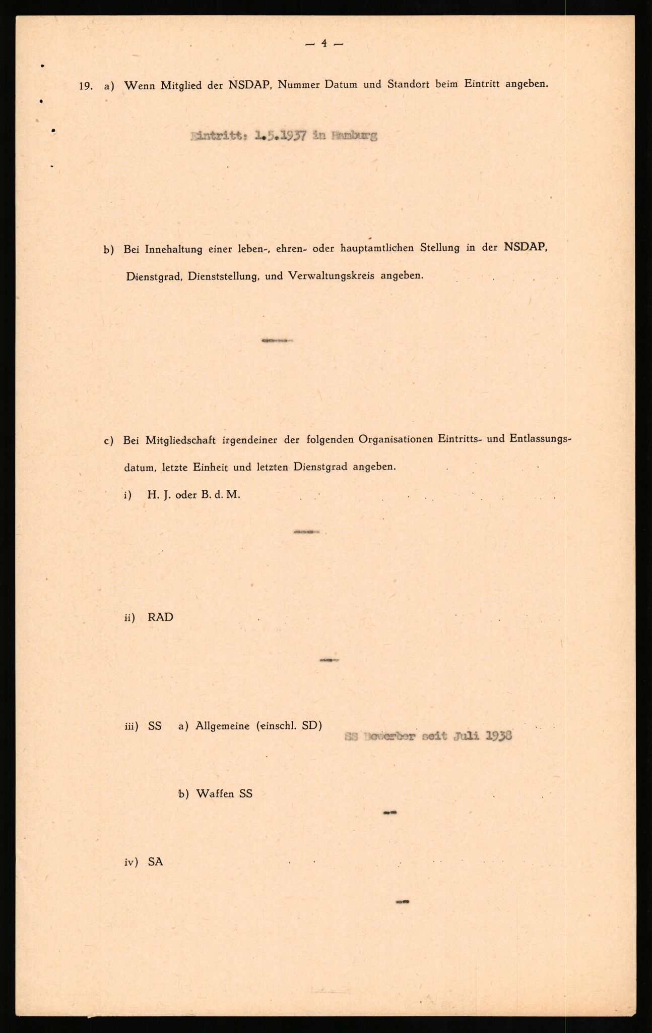 Forsvaret, Forsvarets overkommando II, AV/RA-RAFA-3915/D/Db/L0018: CI Questionaires. Tyske okkupasjonsstyrker i Norge. Tyskere., 1945-1946, p. 6