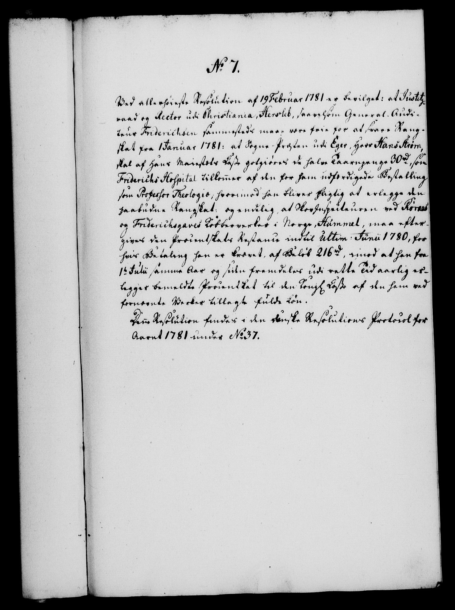 Rentekammeret, Kammerkanselliet, RA/EA-3111/G/Gf/Gfa/L0063: Norsk relasjons- og resolusjonsprotokoll (merket RK 52.63), 1781, p. 62