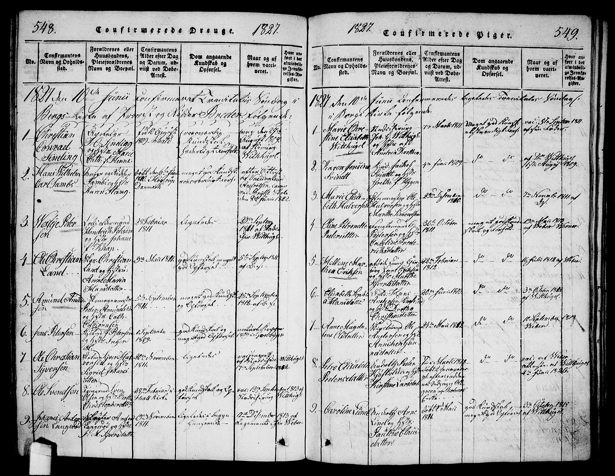 Halden prestekontor Kirkebøker, AV/SAO-A-10909/G/Ga/L0001: Parish register (copy) no. 1, 1815-1833, p. 548-549