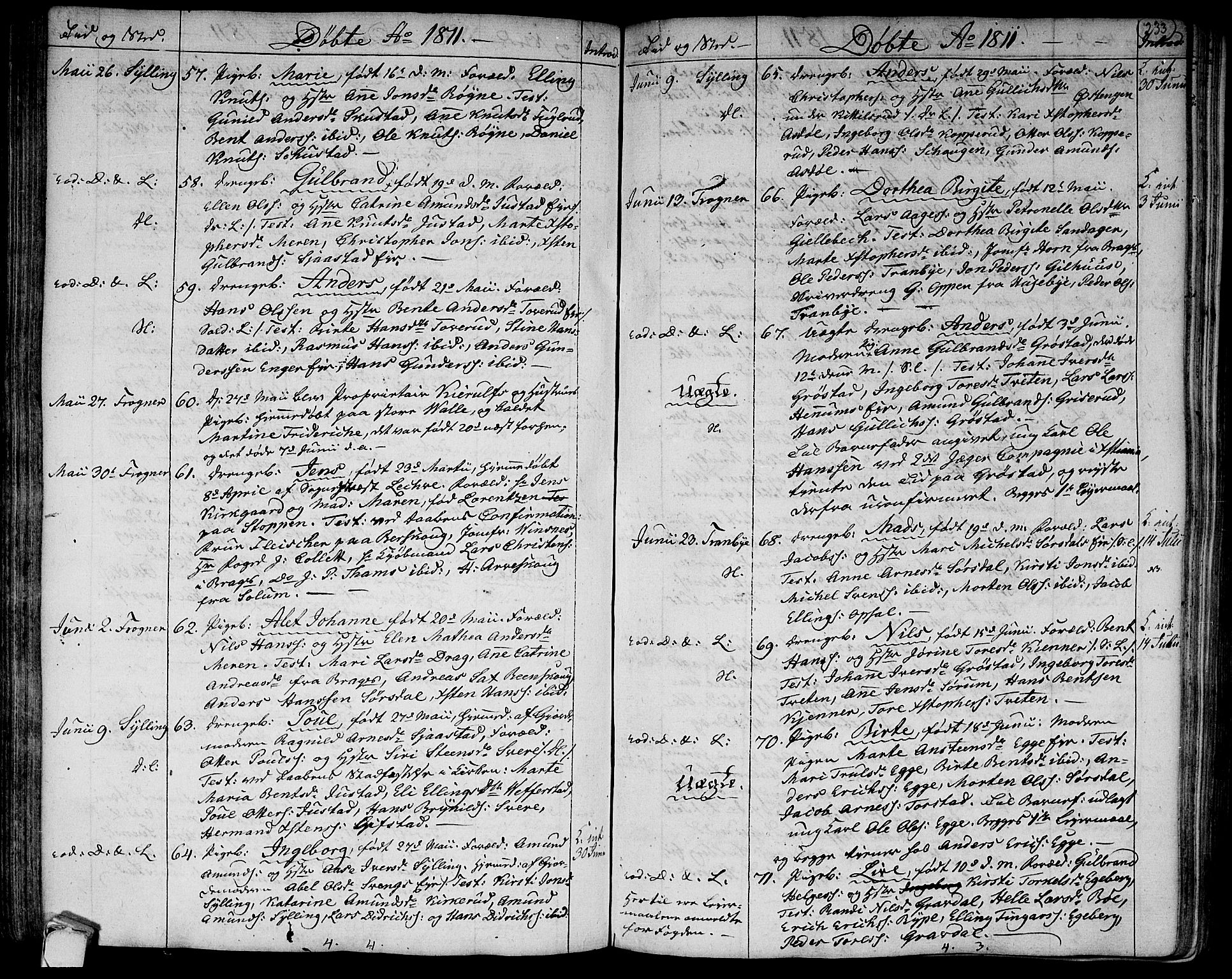 Lier kirkebøker, SAKO/A-230/F/Fa/L0007: Parish register (official) no. I 7, 1794-1813, p. 233