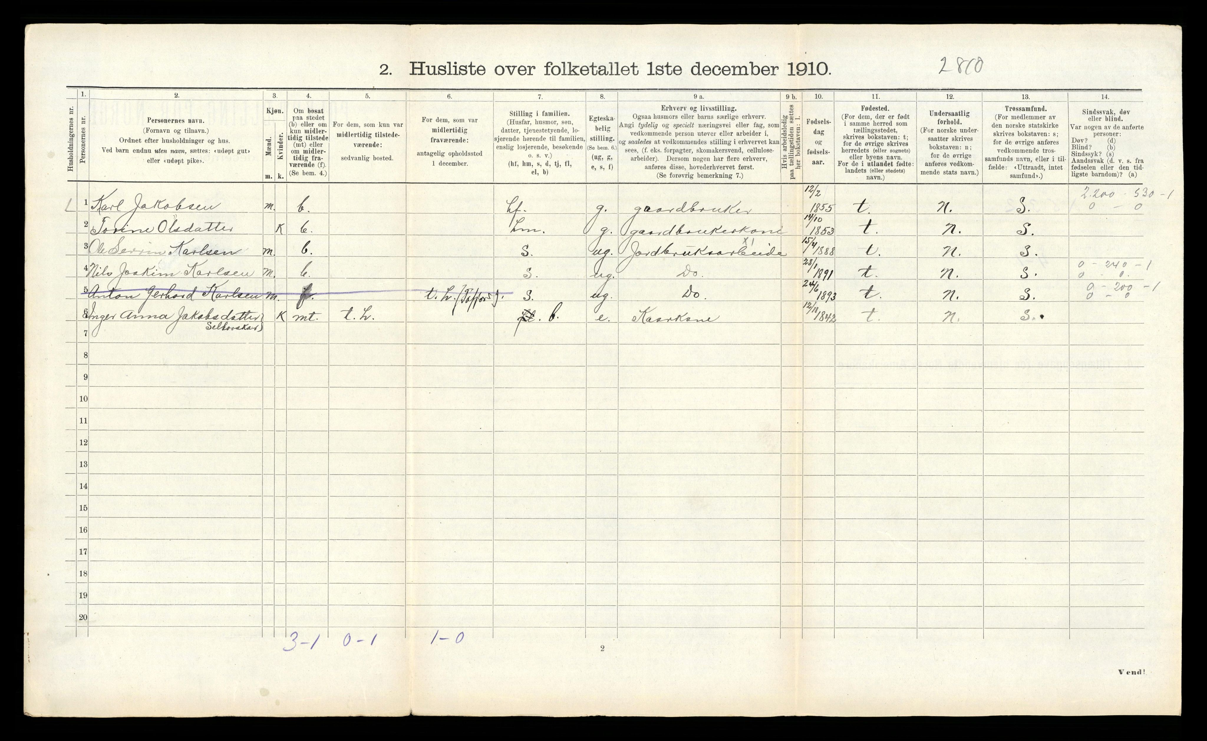 RA, 1910 census for Norddal, 1910, p. 468