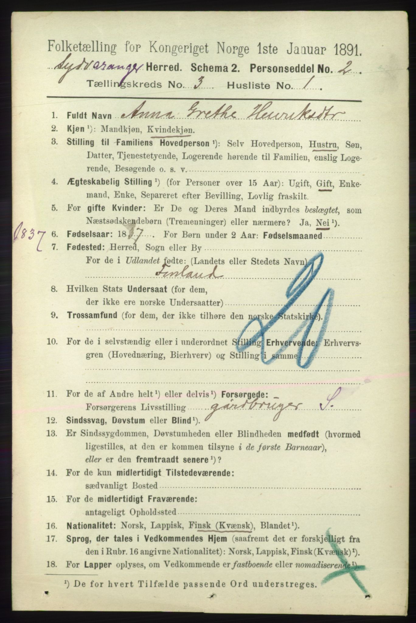 RA, 1891 census for 2030 Sør-Varanger, 1891, p. 782