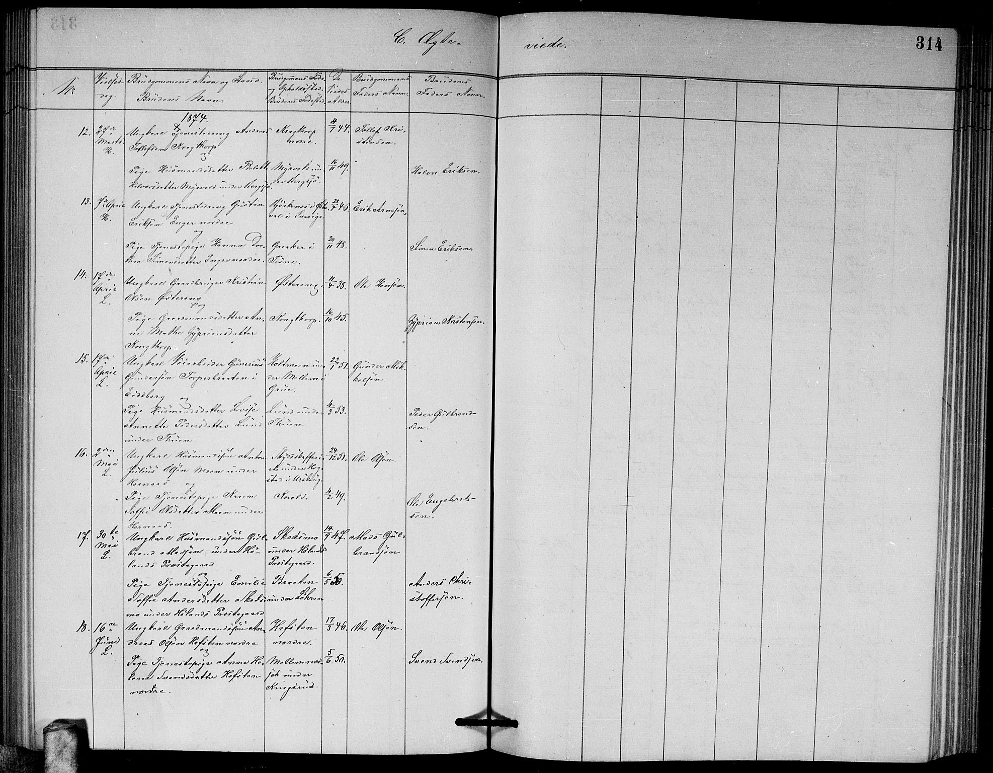 Høland prestekontor Kirkebøker, AV/SAO-A-10346a/G/Ga/L0006: Parish register (copy) no. I 6, 1869-1879, p. 314