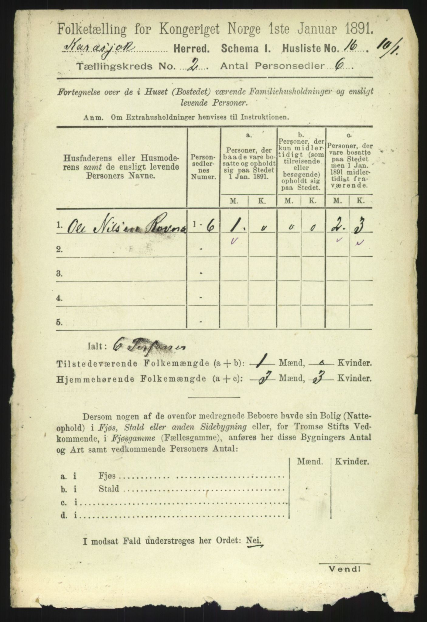 RA, 1891 census for 2021 Karasjok, 1891, p. 433