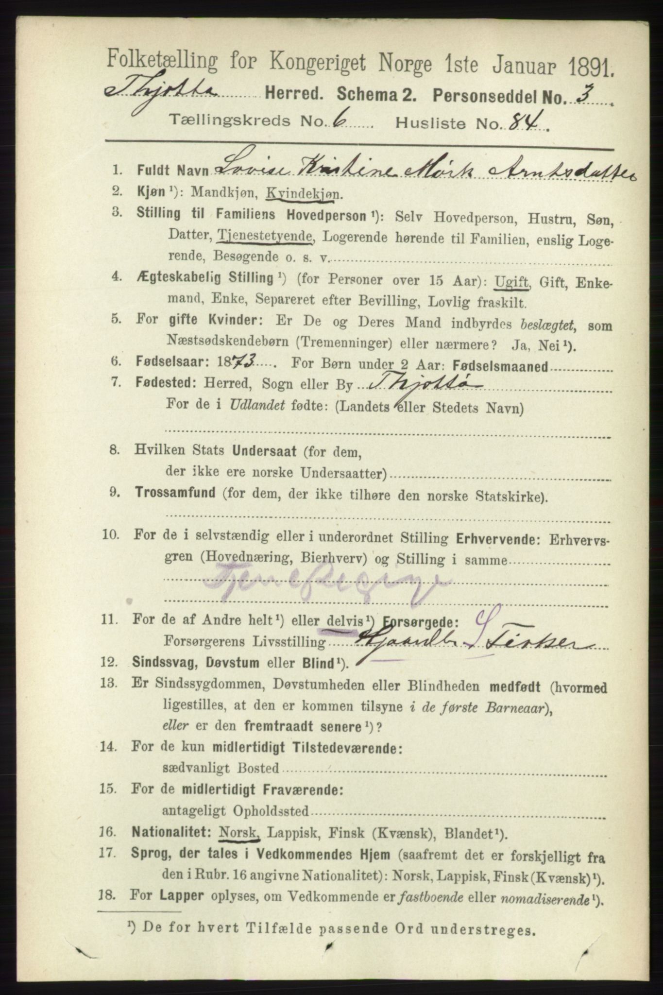 RA, 1891 census for 1817 Tjøtta, 1891, p. 3506