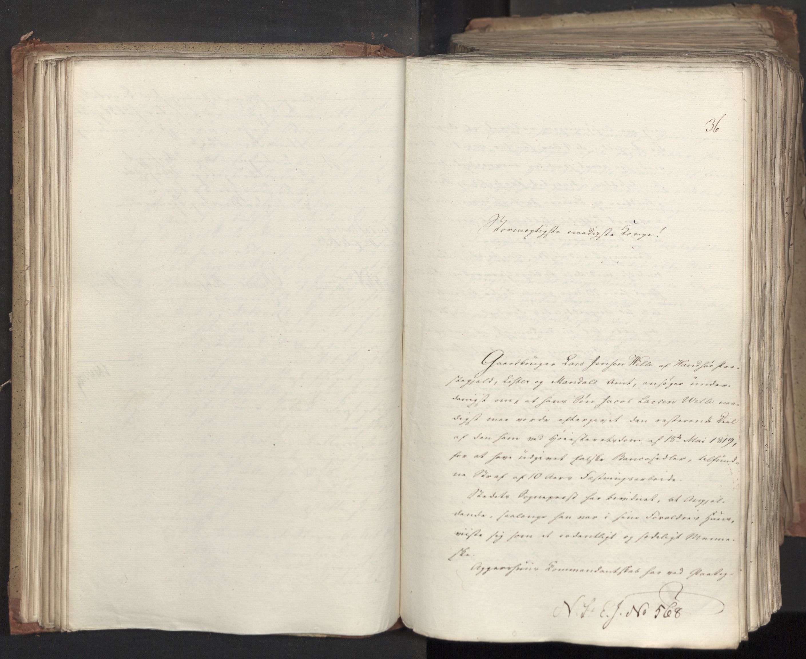 Statsrådsavdelingen i Stockholm, AV/RA-S-1003/D/Da/L0035: Regjeringsinnstillinger nr. 541-840, 1823, p. 67