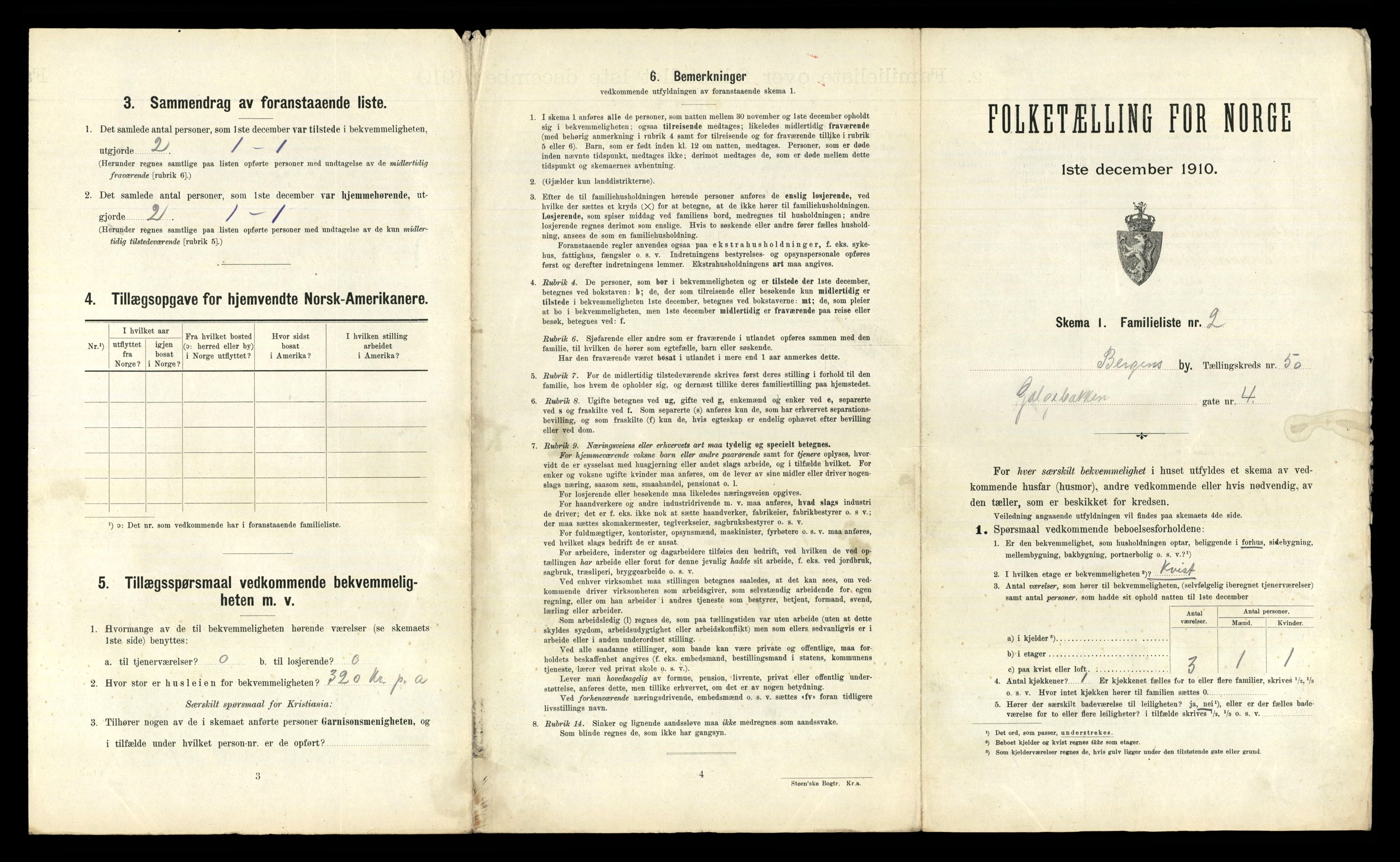 RA, 1910 census for Bergen, 1910, p. 17517