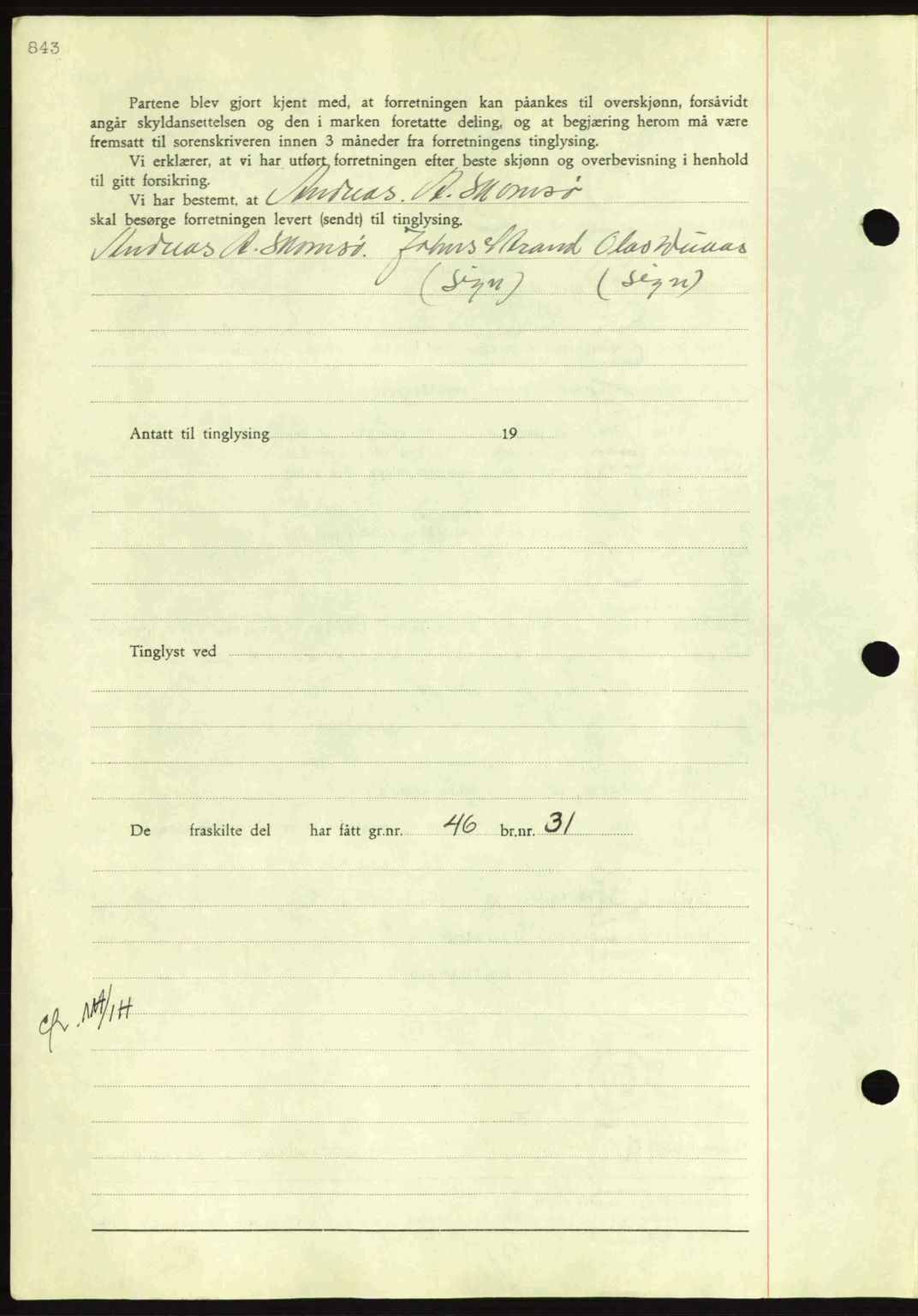 Nordmøre sorenskriveri, AV/SAT-A-4132/1/2/2Ca: Mortgage book no. A80, 1936-1937, Diary no: : 255/1937