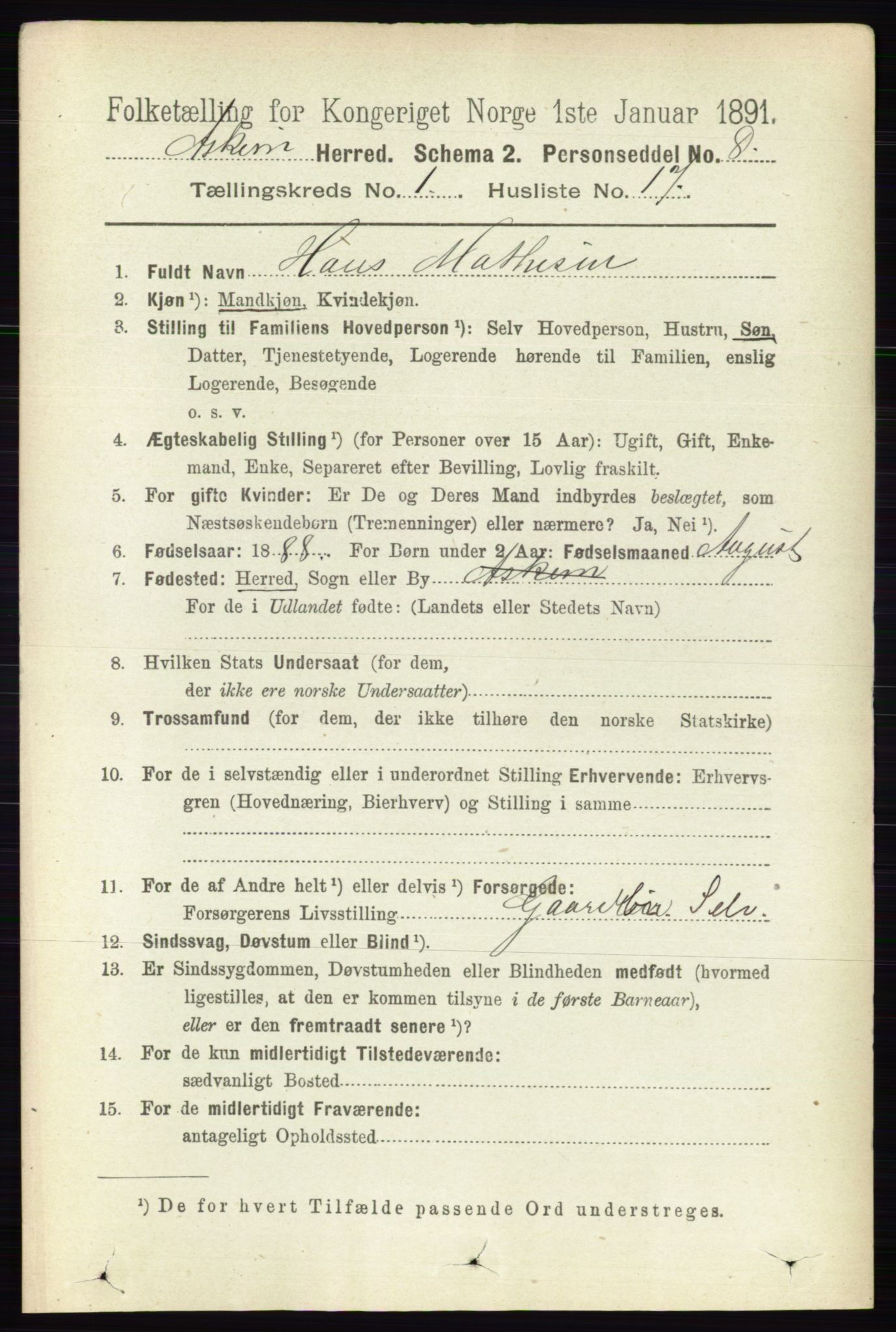 RA, 1891 census for 0124 Askim, 1891, p. 196