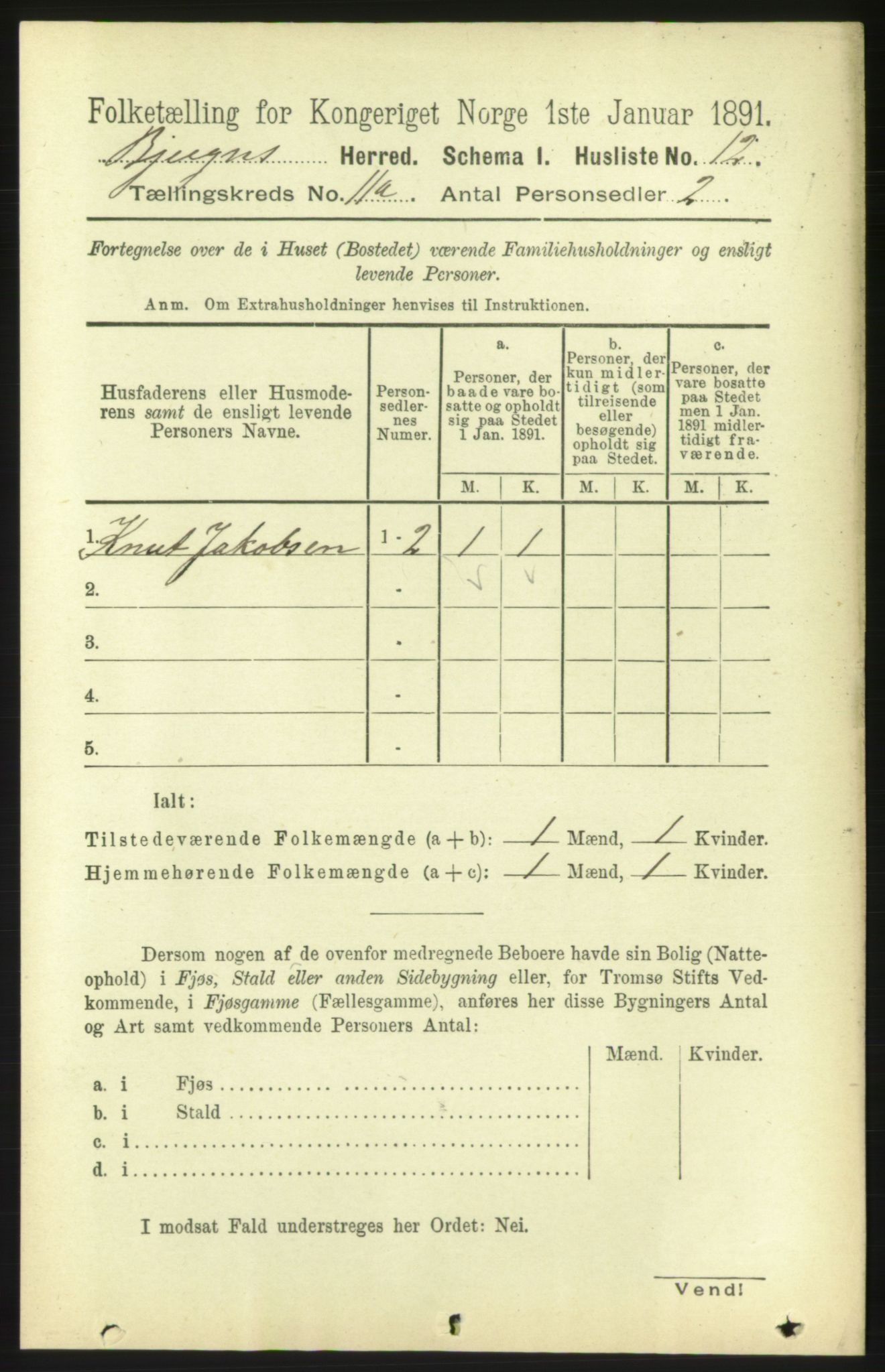 RA, 1891 census for 1627 Bjugn, 1891, p. 3067