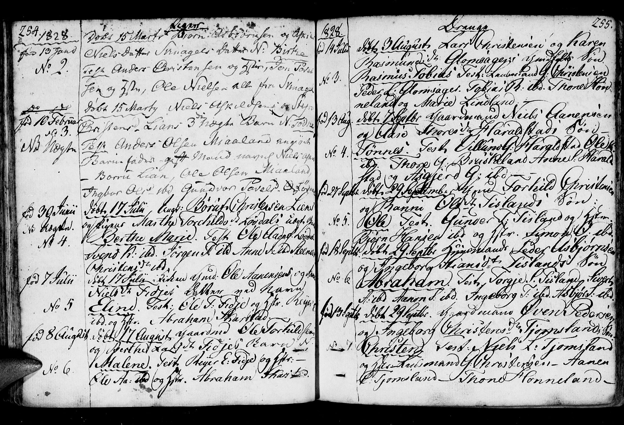 Holum sokneprestkontor, SAK/1111-0022/F/Fa/Fab/L0004: Parish register (official) no. A 4, 1774-1847, p. 254-255