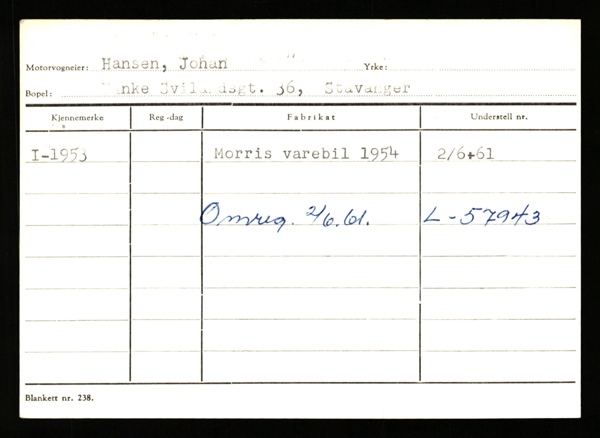 Stavanger trafikkstasjon, SAST/A-101942/0/G/L0001: Registreringsnummer: 0 - 5782, 1930-1971, p. 1359