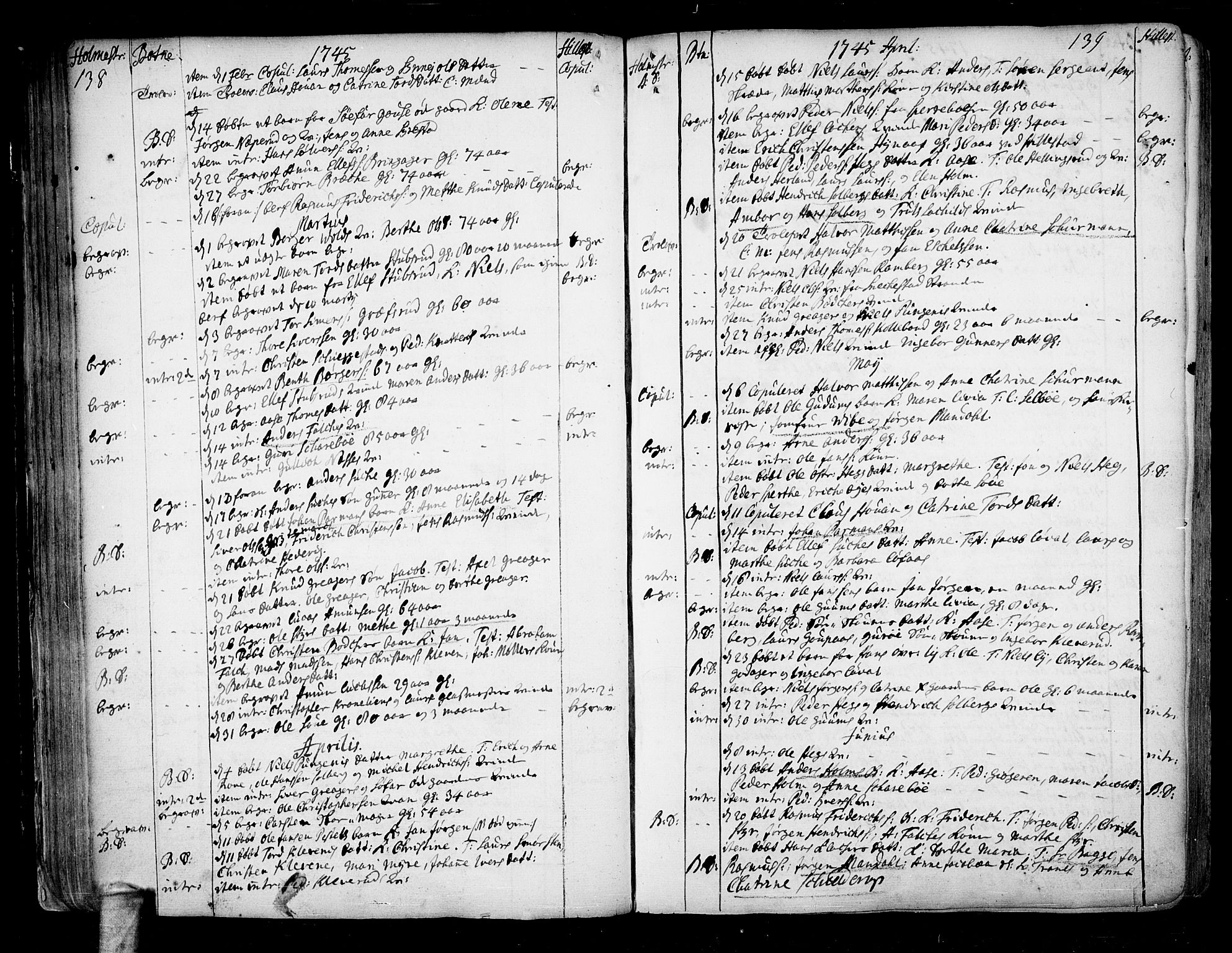 Botne kirkebøker, AV/SAKO-A-340/F/Fa/L0001a: Parish register (official) no. I 1A, 1707-1778, p. 138-139