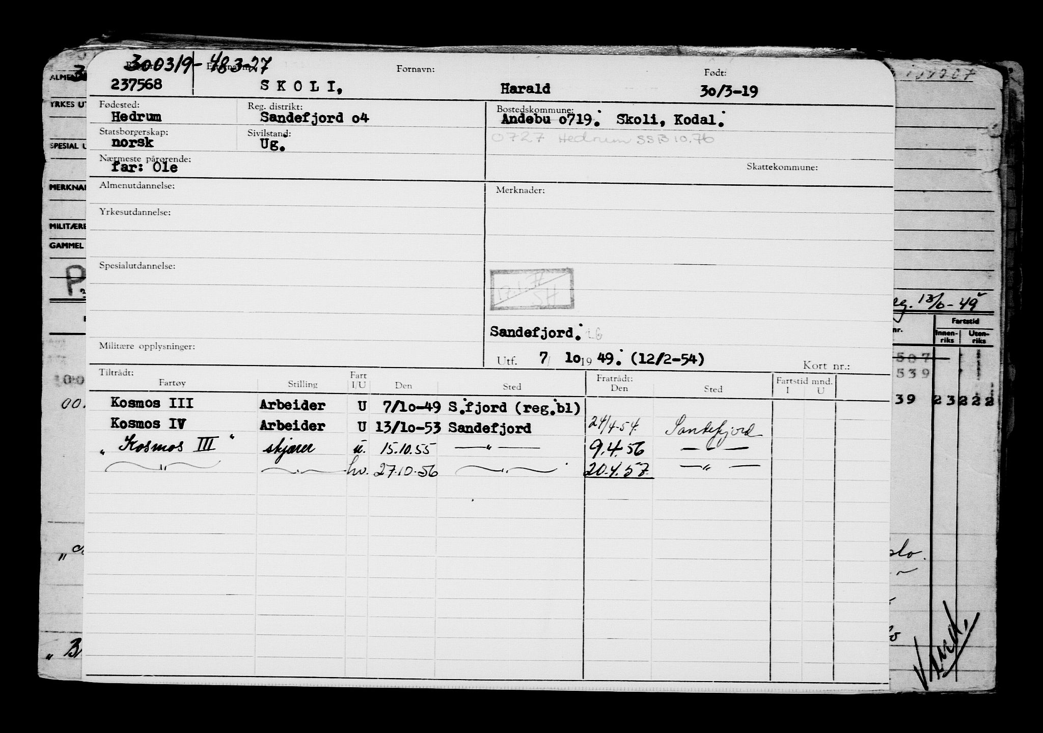 Direktoratet for sjømenn, AV/RA-S-3545/G/Gb/L0167: Hovedkort, 1919, p. 478