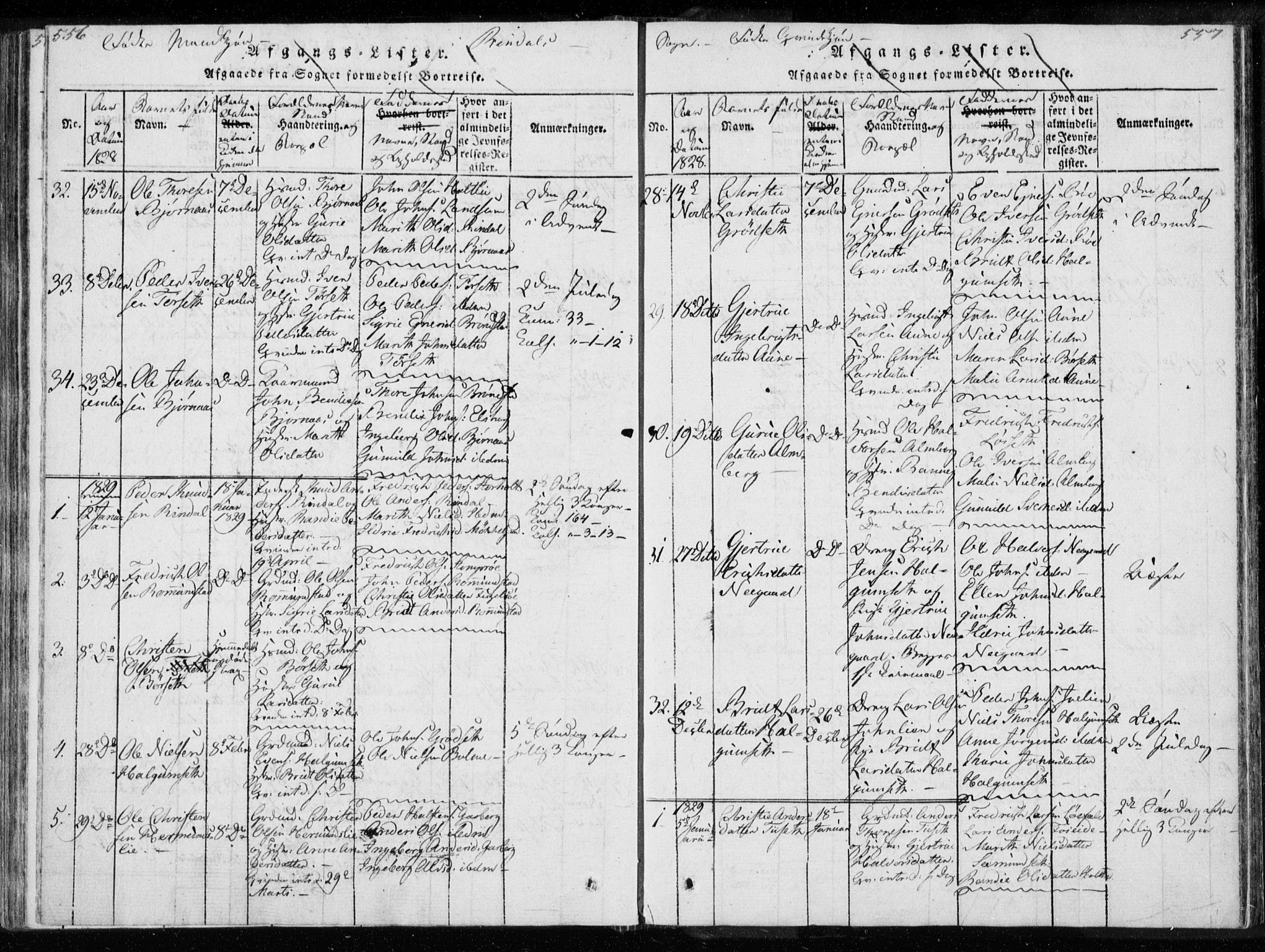 Ministerialprotokoller, klokkerbøker og fødselsregistre - Møre og Romsdal, AV/SAT-A-1454/595/L1041: Parish register (official) no. 595A03, 1819-1829, p. 556-557