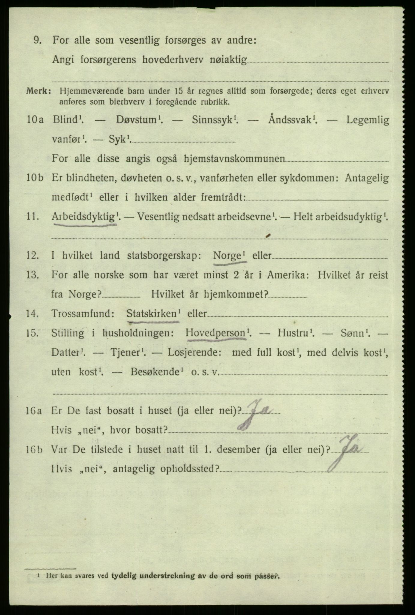 SAB, 1920 census for Vik, 1920, p. 6106