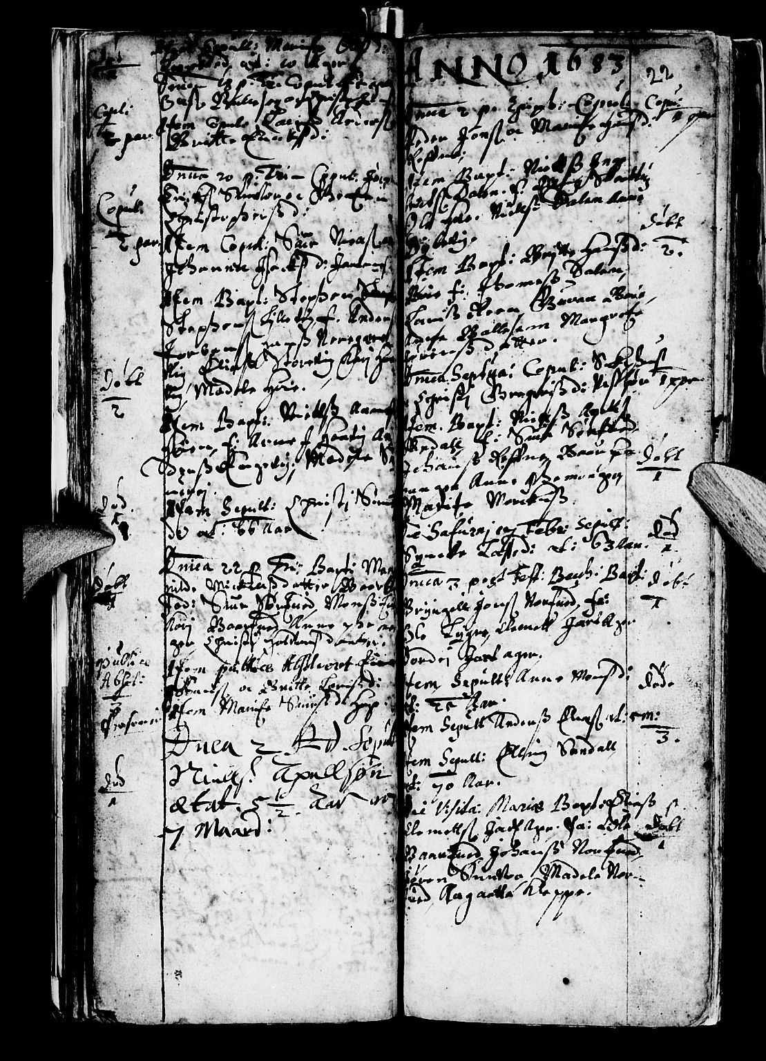 Os sokneprestembete, SAB/A-99929: Parish register (official) no. A 5, 1669-1760, p. 22