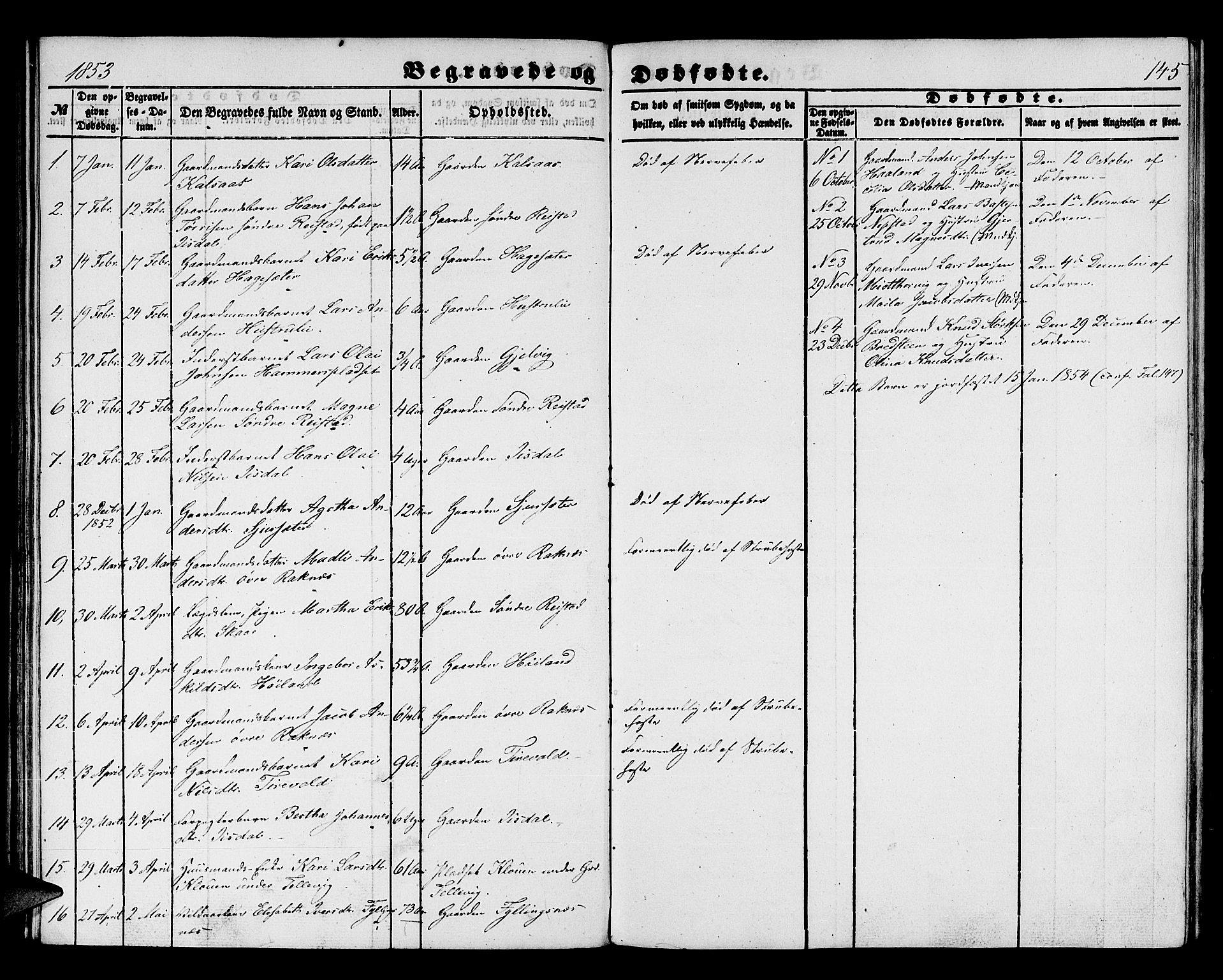 Hamre sokneprestembete, SAB/A-75501/H/Ha/Hab: Parish register (copy) no. B 1, 1852-1863, p. 145