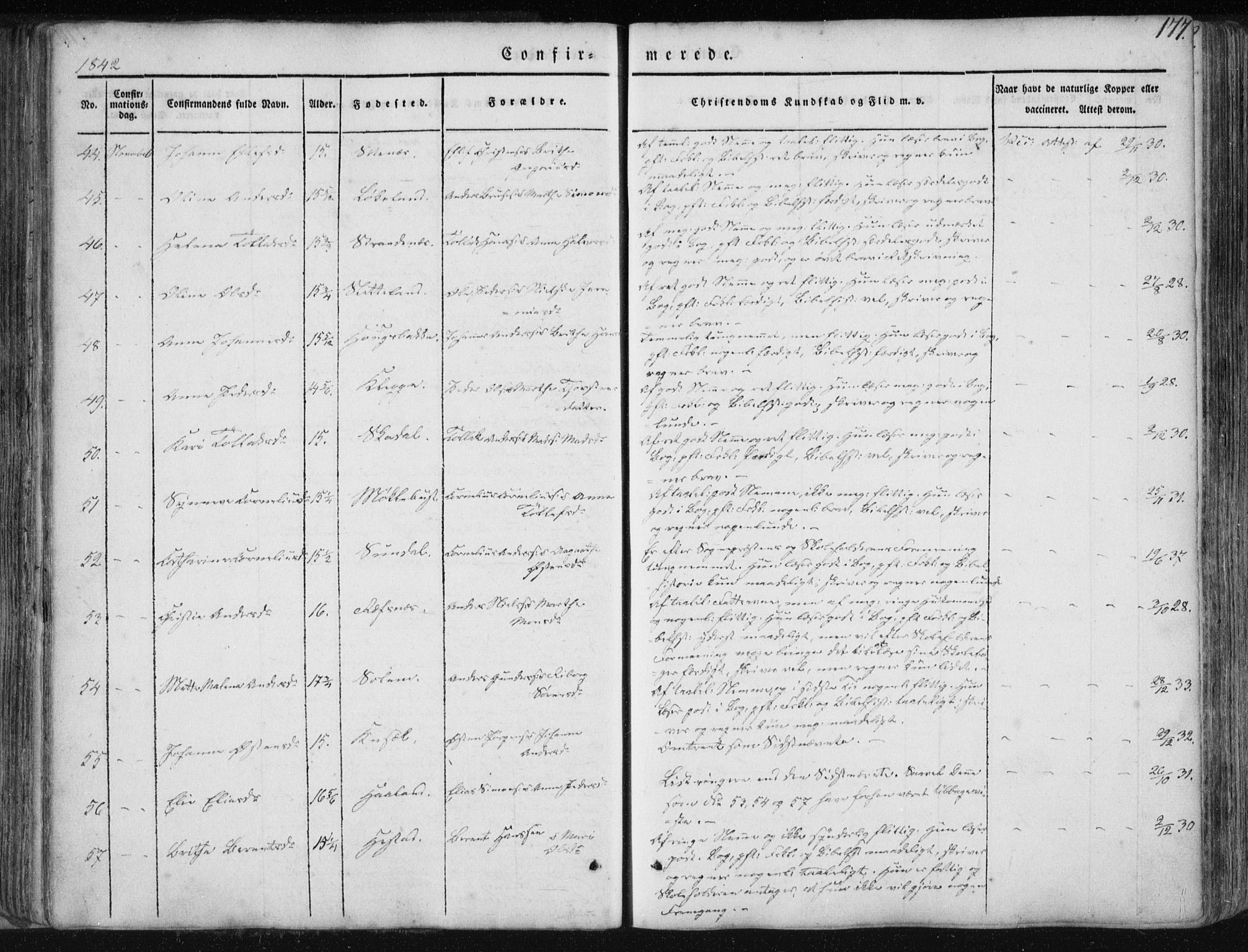 Fjaler sokneprestembete, AV/SAB-A-79801/H/Haa/Haaa/L0006: Parish register (official) no. A 6, 1835-1884, p. 177