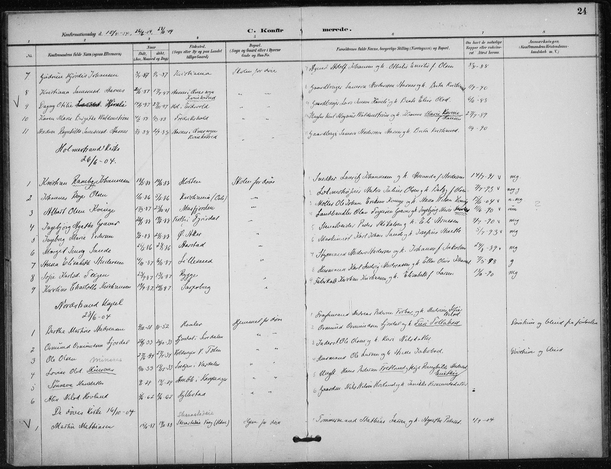 Døves menighet Oslo prestekontor kirkebøker, AV/SAO-A-11064/F/L0001: Parish register (official) no. 1, 1895-1919, p. 24