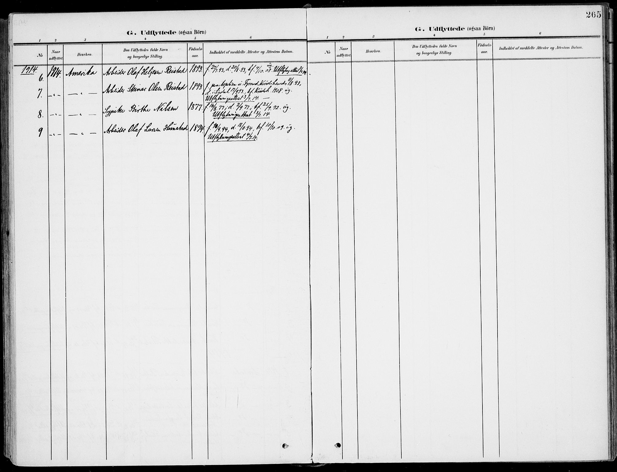 Sigdal kirkebøker, SAKO/A-245/F/Fb/L0002: Parish register (official) no. II 2, 1901-1914, p. 265