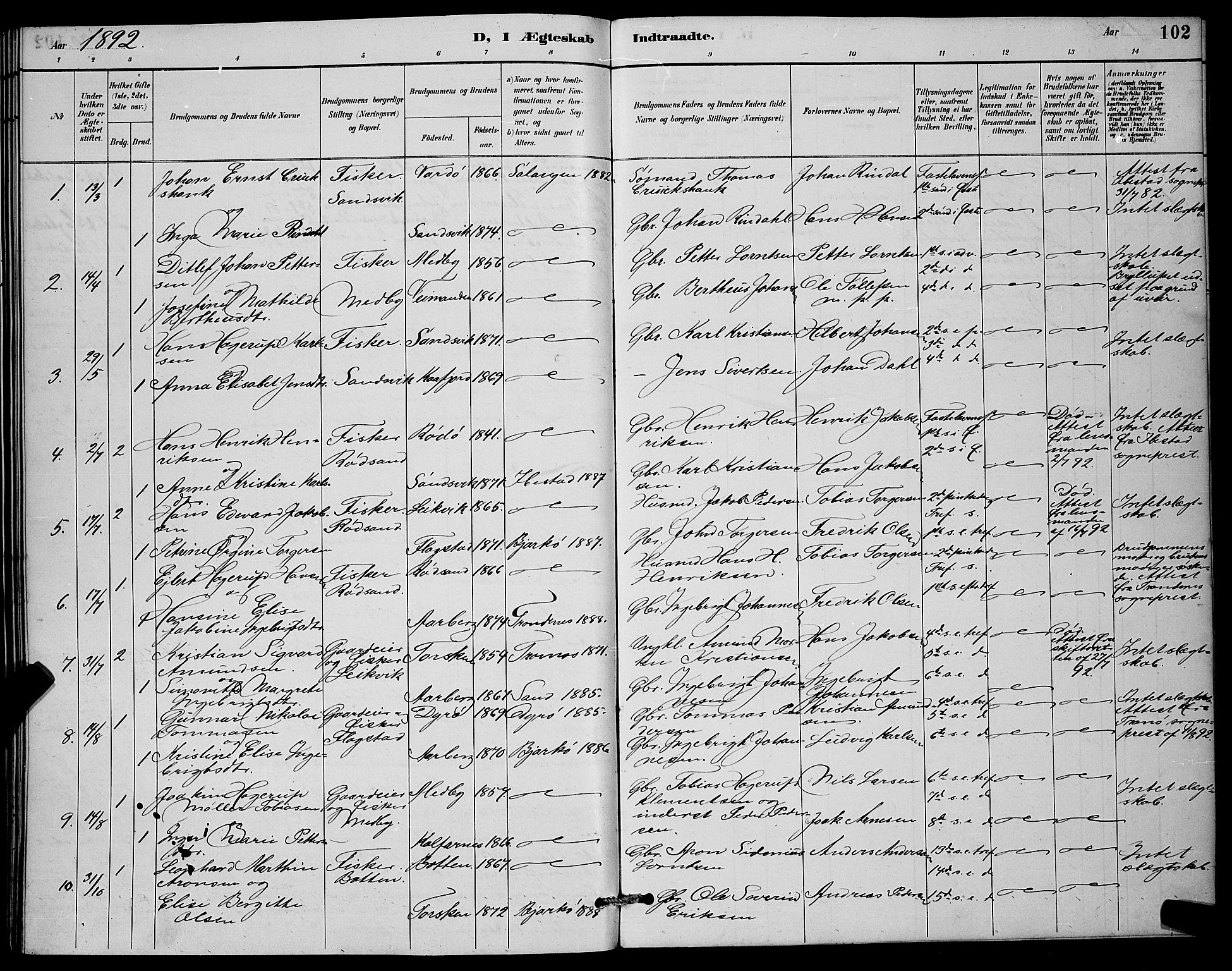 Berg sokneprestkontor, SATØ/S-1318/G/Ga/Gab/L0012klokker: Parish register (copy) no. 12, 1887-1902, p. 102
