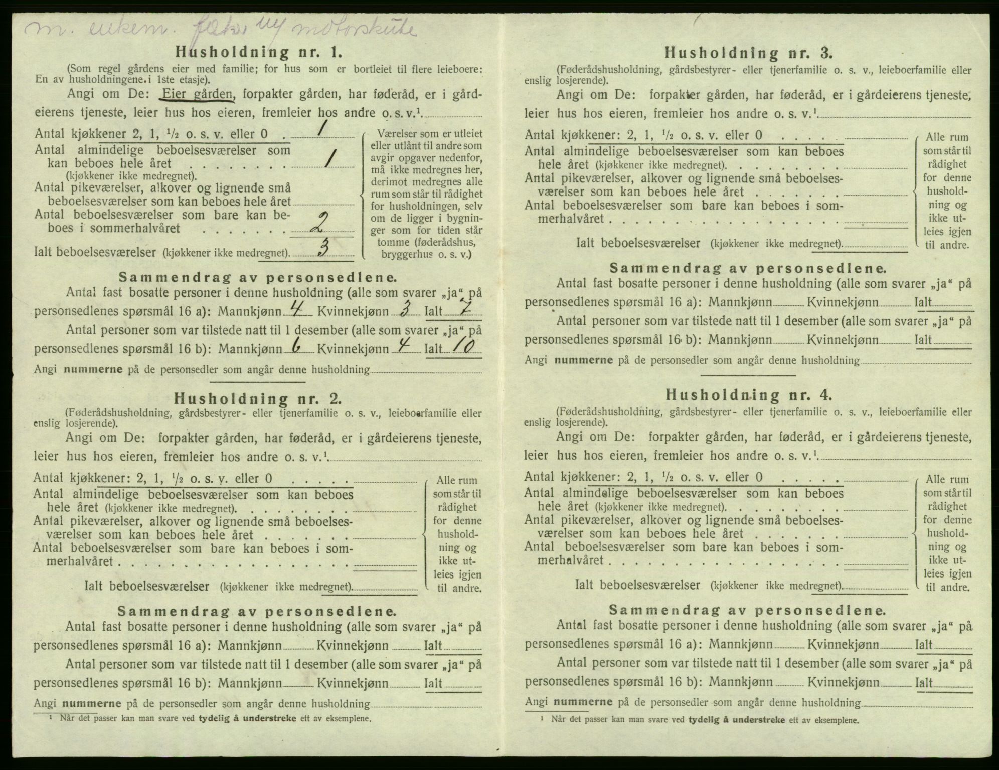 SAB, 1920 census for Fjell, 1920, p. 292