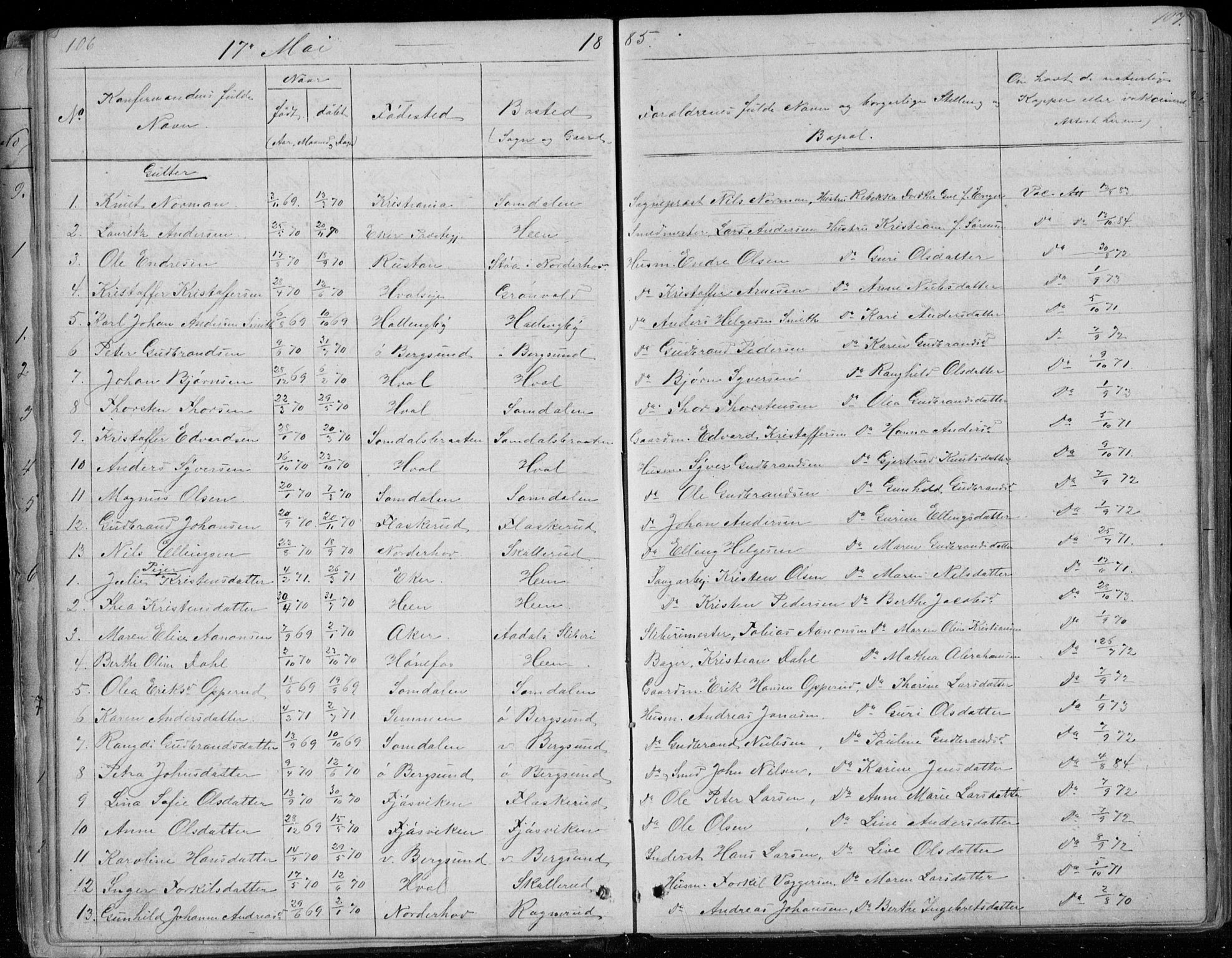 Ådal kirkebøker, SAKO/A-248/G/Gc/L0001: Parish register (copy) no. III 1, 1862-1898, p. 106-107