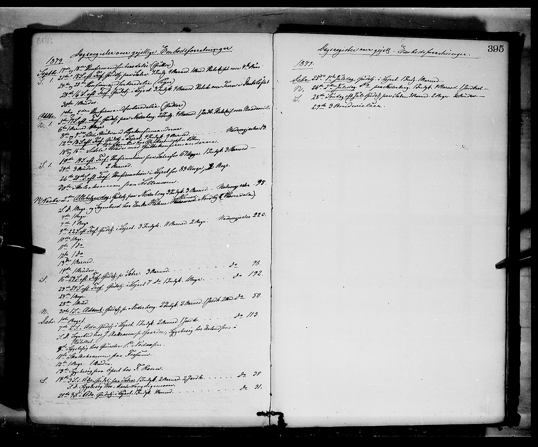 Elverum prestekontor, AV/SAH-PREST-044/H/Ha/Haa/L0011: Parish register (official) no. 11, 1869-1879, p. 395