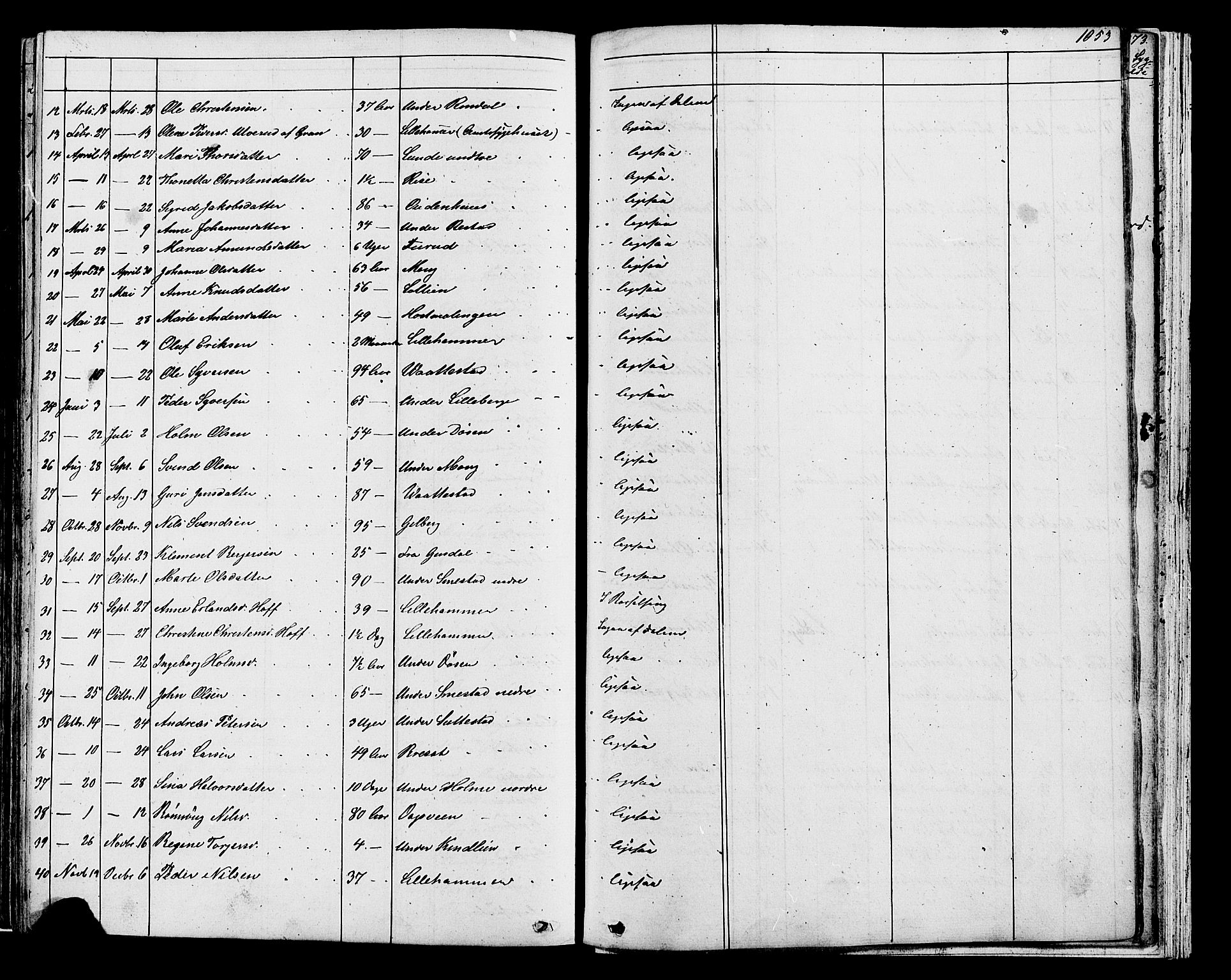 Fåberg prestekontor, SAH/PREST-086/H/Ha/Hab/L0007: Parish register (copy) no. 7, 1856-1891, p. 1052-1053