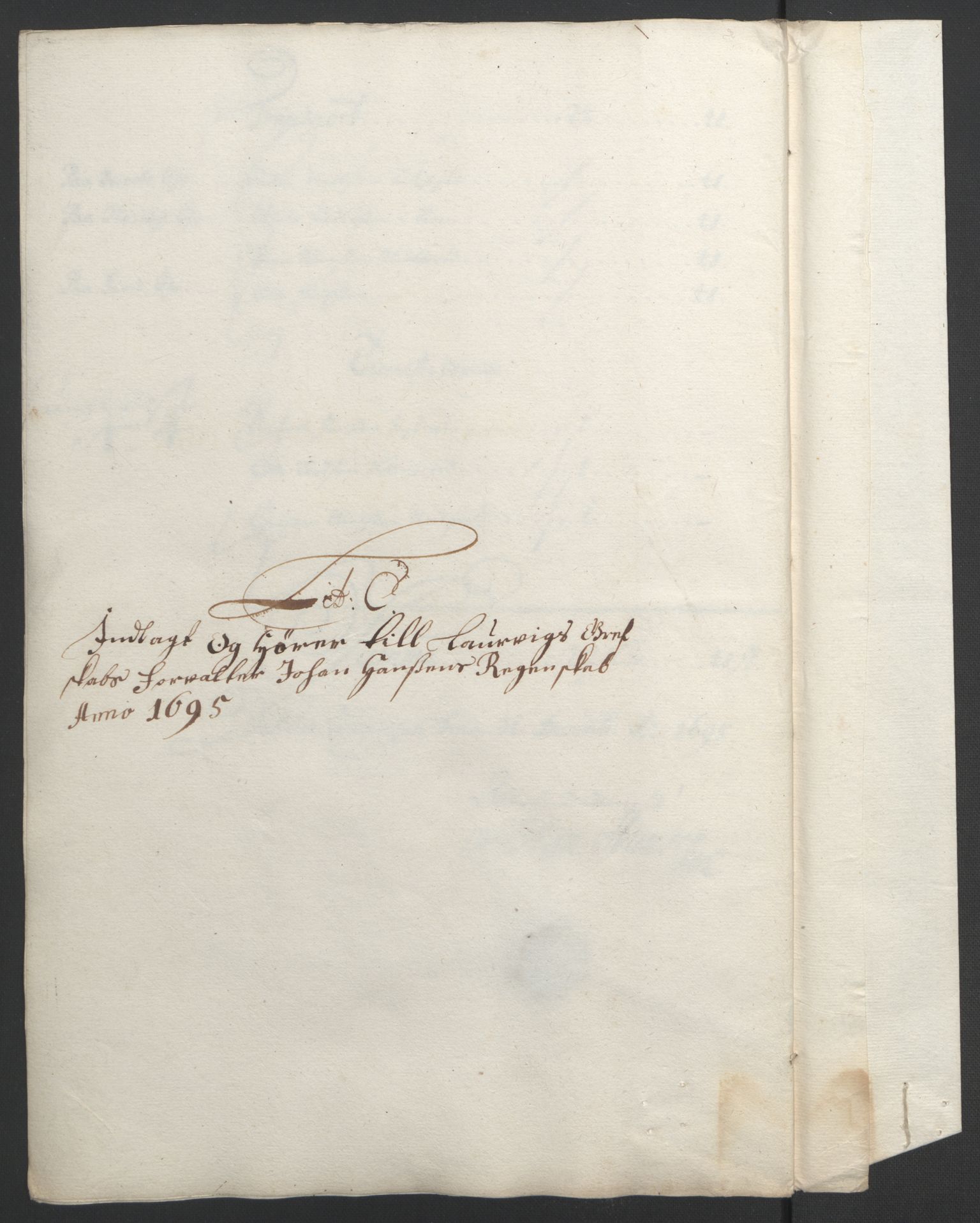 Rentekammeret inntil 1814, Reviderte regnskaper, Fogderegnskap, AV/RA-EA-4092/R33/L1974: Fogderegnskap Larvik grevskap, 1693-1695, p. 263