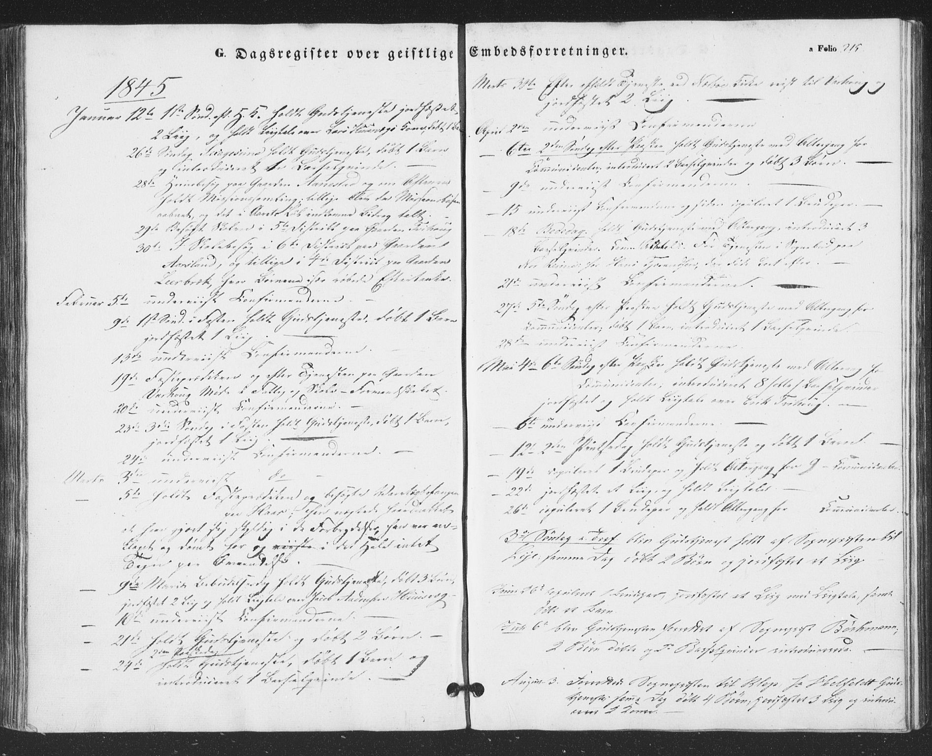 Hå sokneprestkontor, AV/SAST-A-101801/001/30BA/L0007: Parish register (official) no. A 6, 1842-1855, p. 215