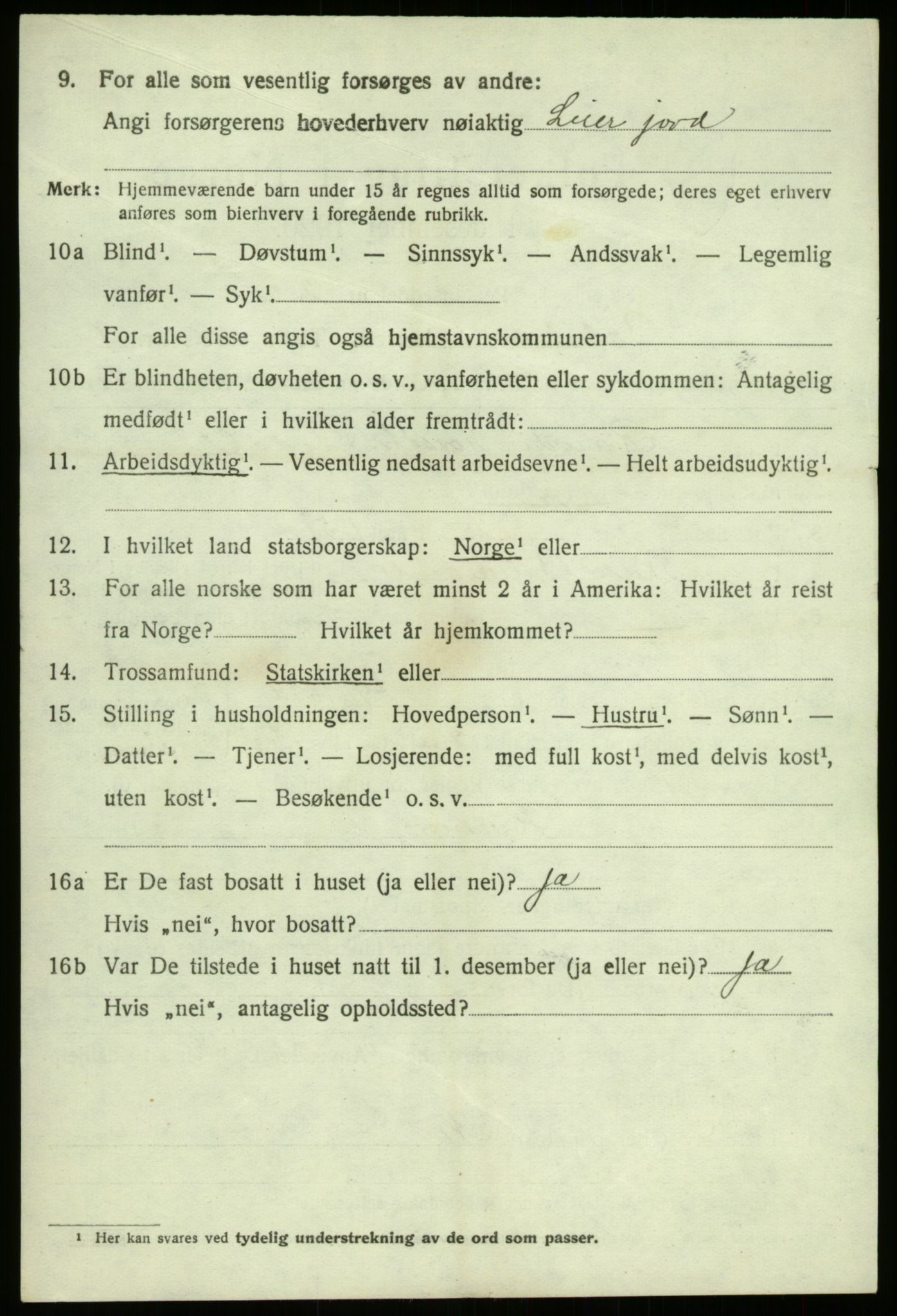 SAB, 1920 census for Balestrand, 1920, p. 4633