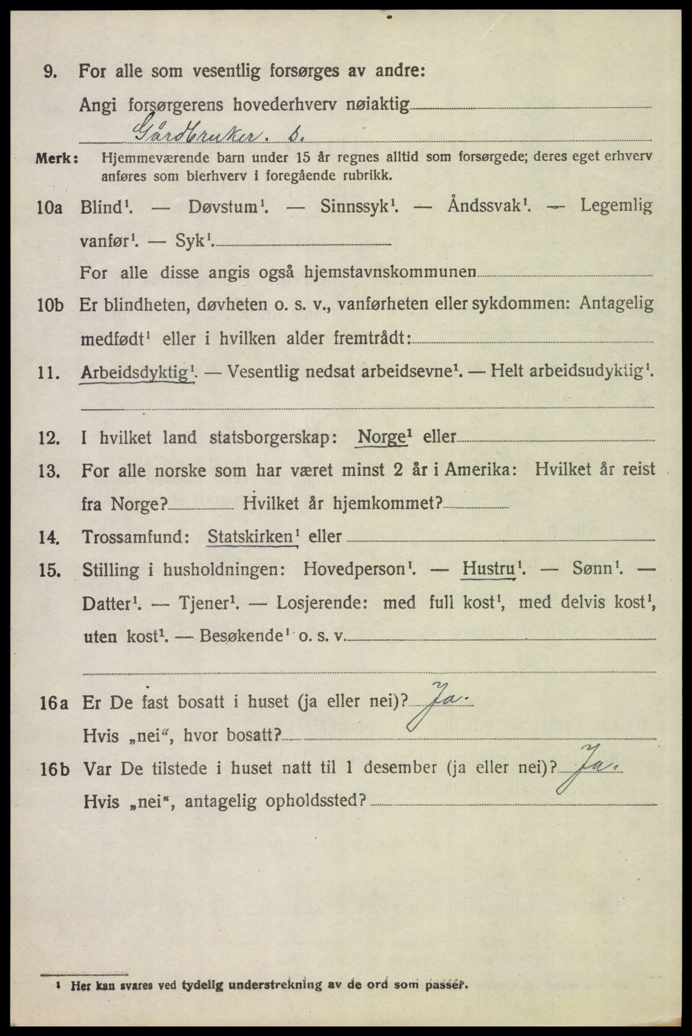 SAH, 1920 census for Tynset, 1920, p. 5513