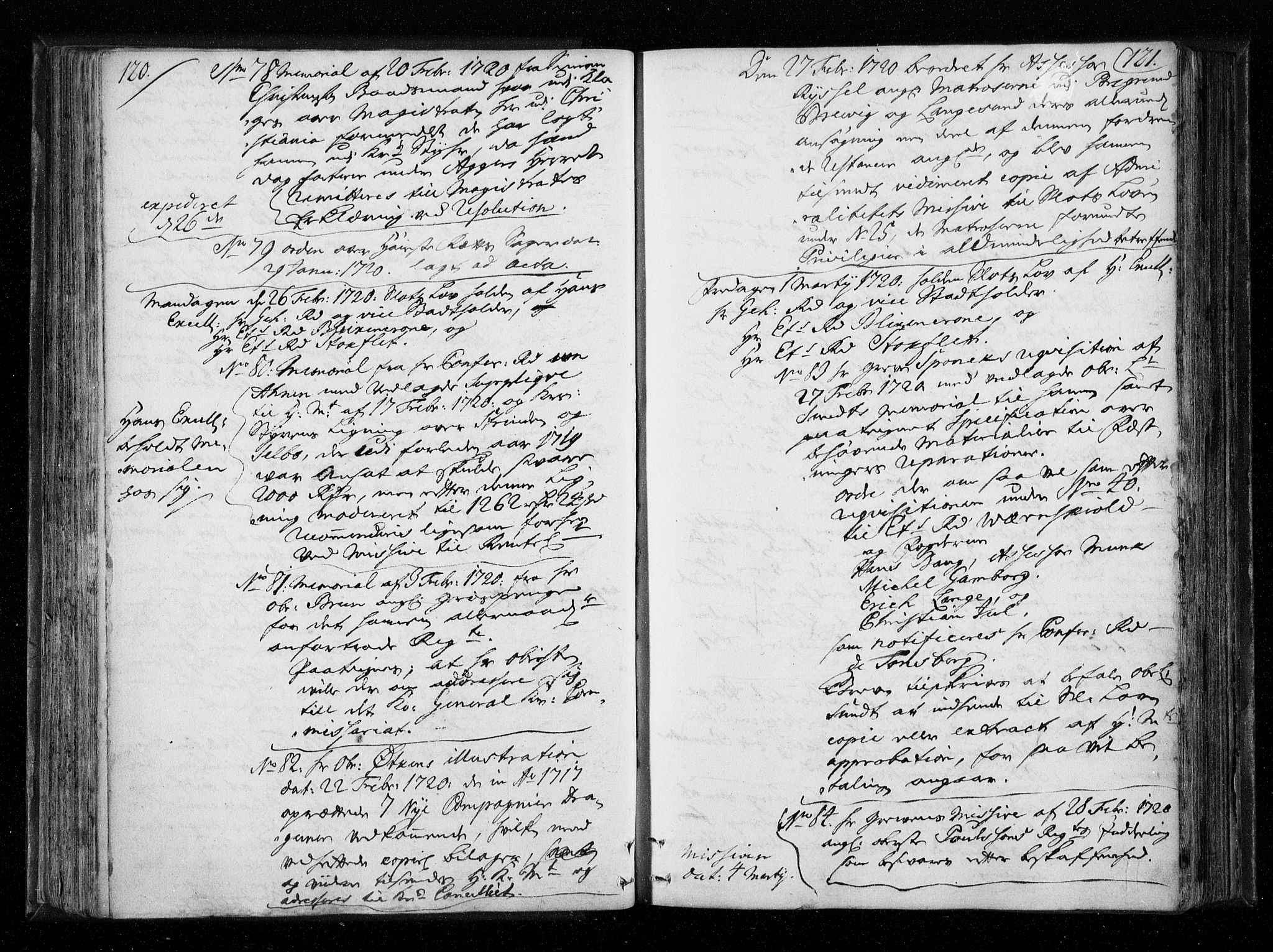 Stattholderembetet 1572-1771, AV/RA-EA-2870/Aa/L0010: Voteringsprotokoll (konseptprotokoll), 1719-1722, p. 120-121