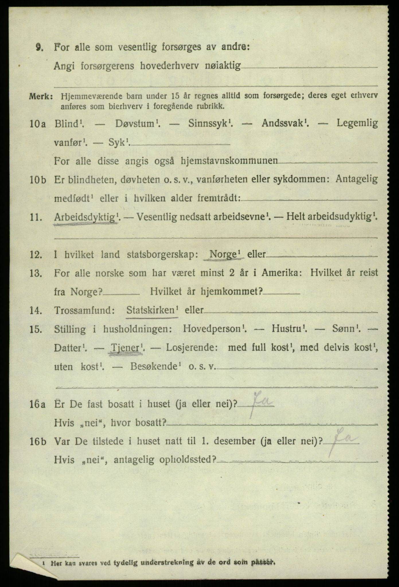 SAB, 1920 census for Ullensvang, 1920, p. 911