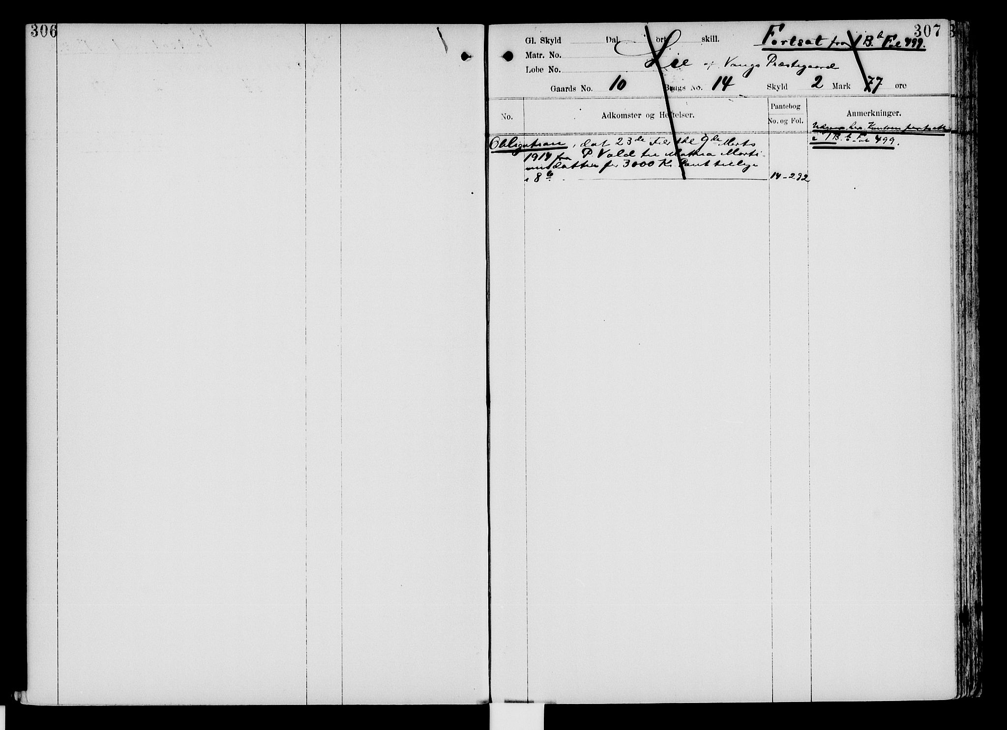 Nord-Hedmark sorenskriveri, SAH/TING-012/H/Ha/Had/Hade/L0004: Mortgage register no. 4.4, 1910-1940, p. 306-307