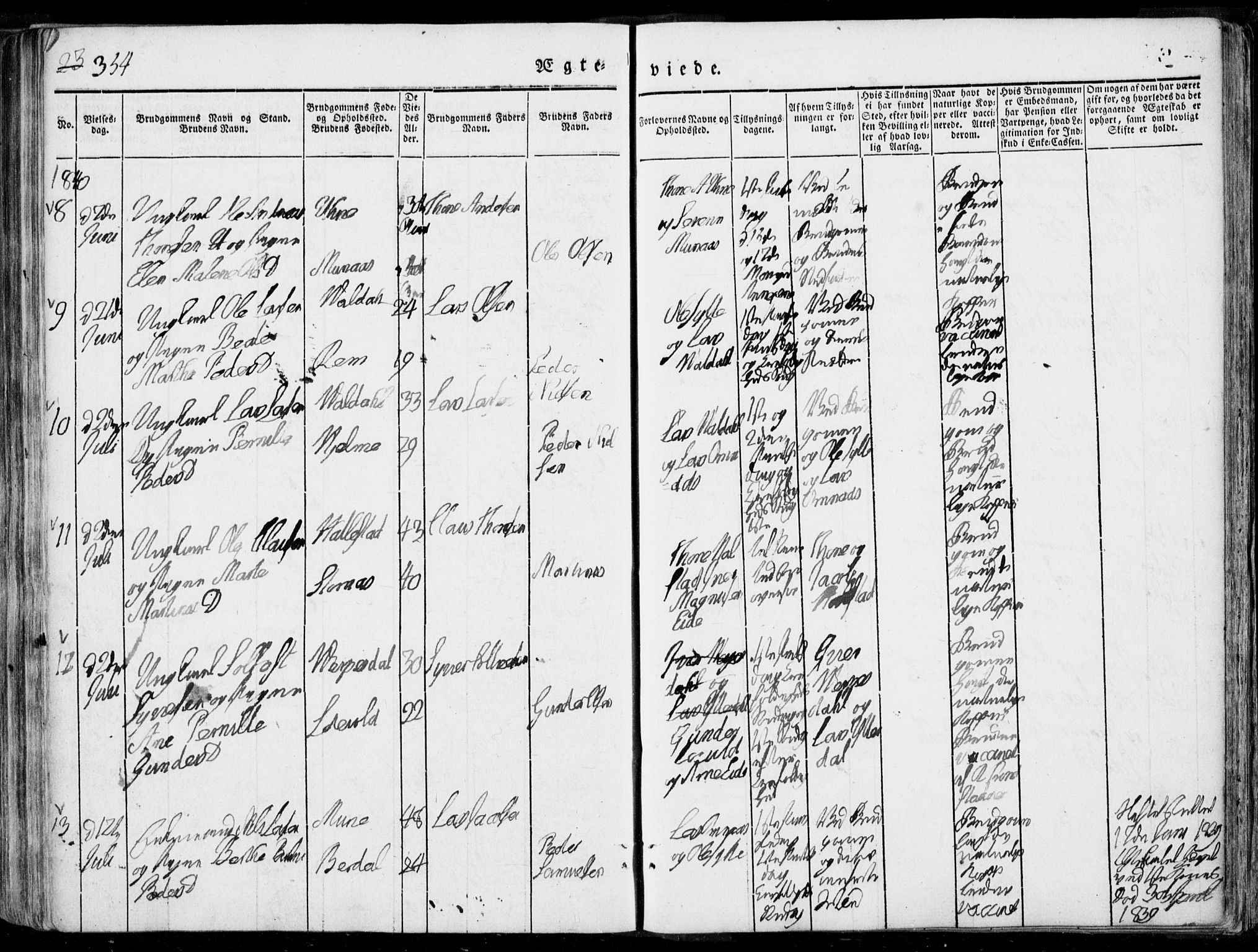 Ministerialprotokoller, klokkerbøker og fødselsregistre - Møre og Romsdal, SAT/A-1454/519/L0248: Parish register (official) no. 519A07, 1829-1860, p. 354