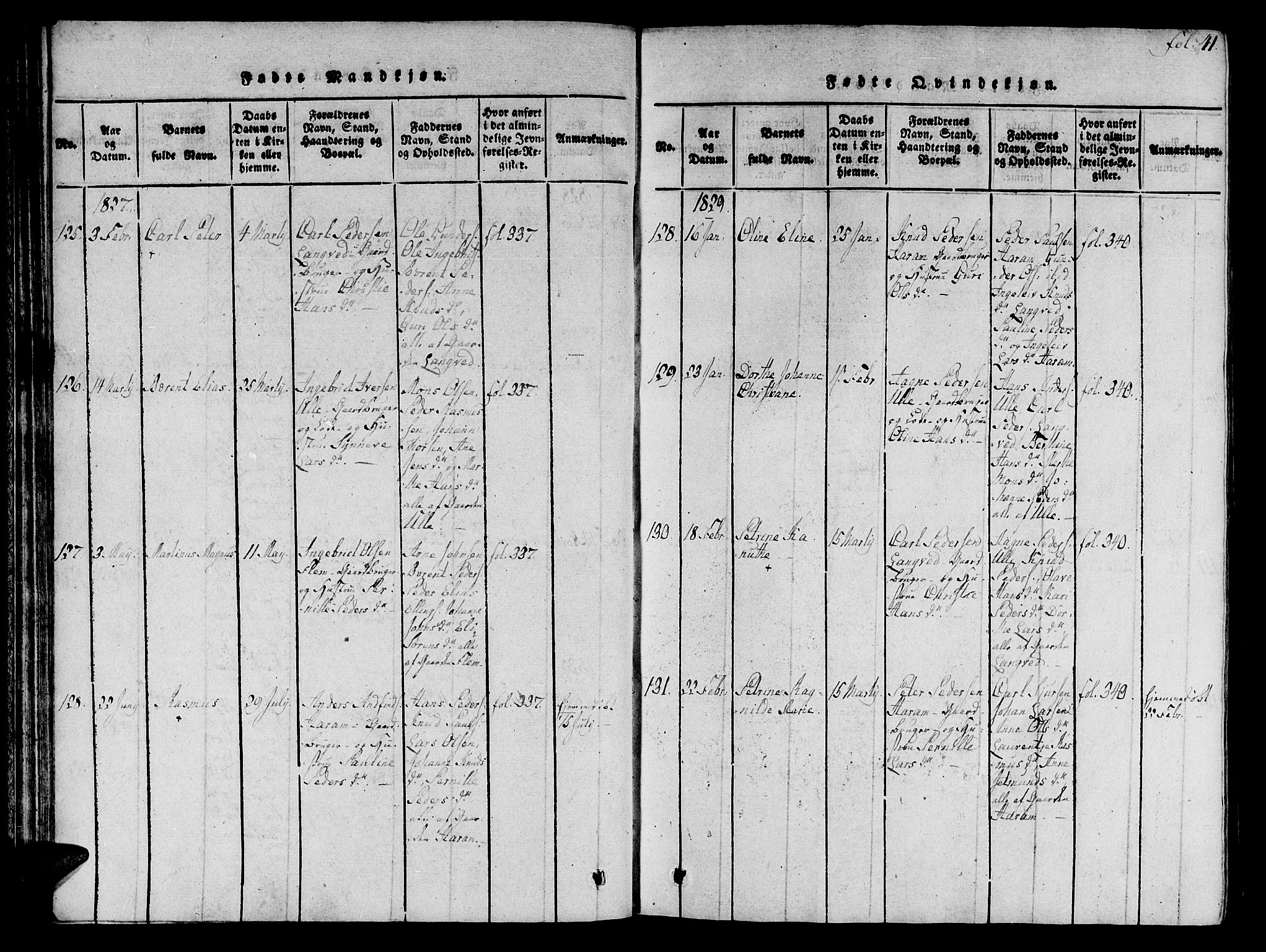 Ministerialprotokoller, klokkerbøker og fødselsregistre - Møre og Romsdal, SAT/A-1454/536/L0495: Parish register (official) no. 536A04, 1818-1847, p. 41