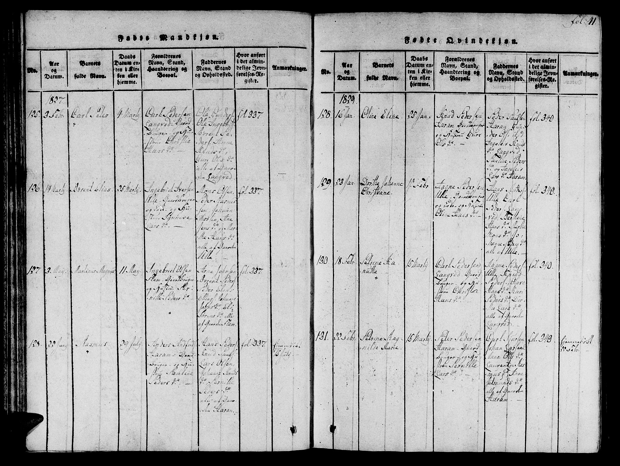 Ministerialprotokoller, klokkerbøker og fødselsregistre - Møre og Romsdal, AV/SAT-A-1454/536/L0495: Parish register (official) no. 536A04, 1818-1847, p. 41