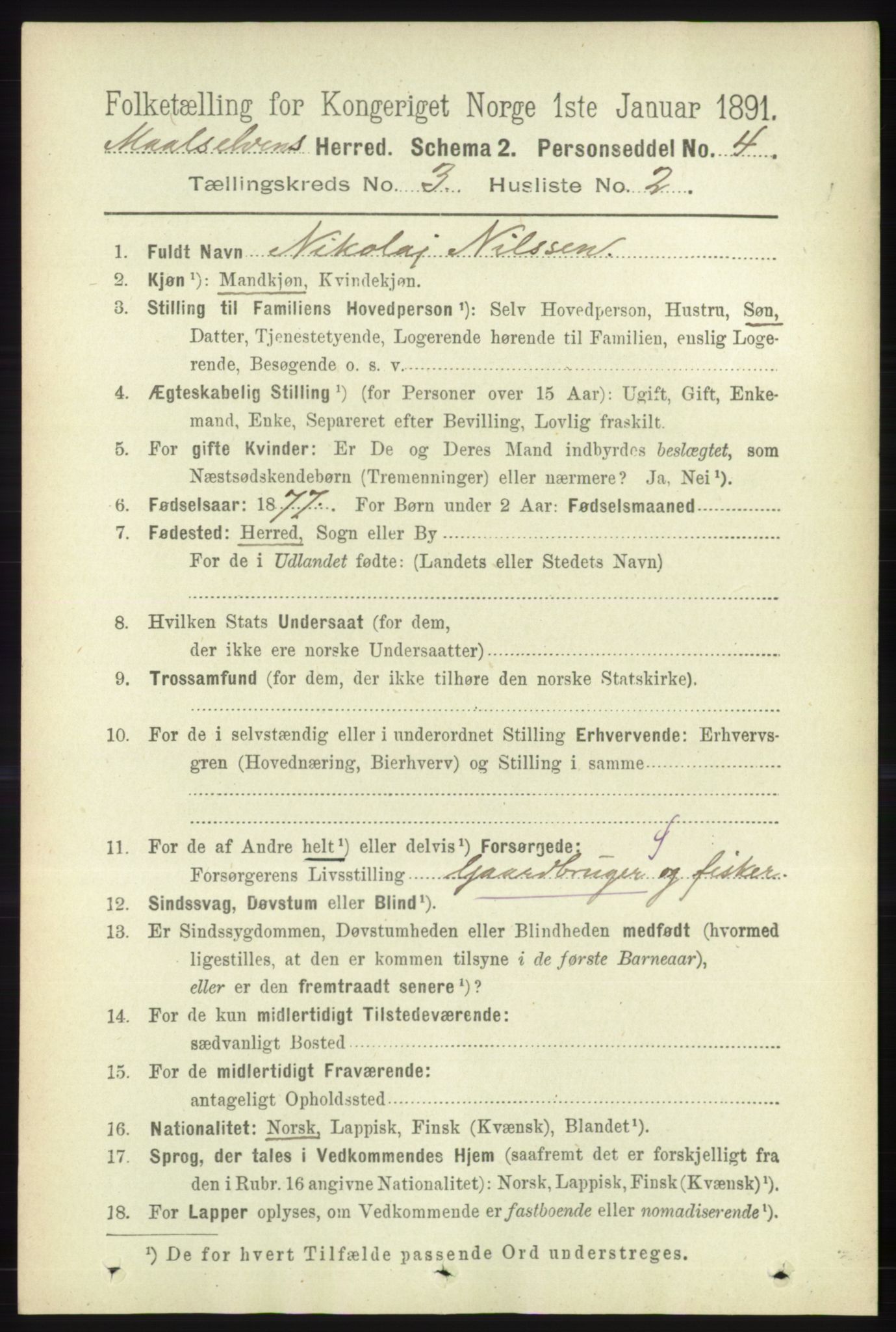 RA, 1891 census for 1924 Målselv, 1891, p. 602