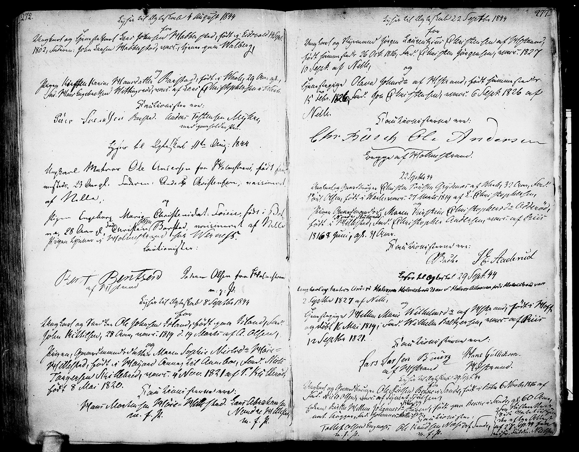 Botne kirkebøker, SAKO/A-340/F/Fa/L0003: Parish register (official) no. I 3 /1, 1792-1844, p. 272-273