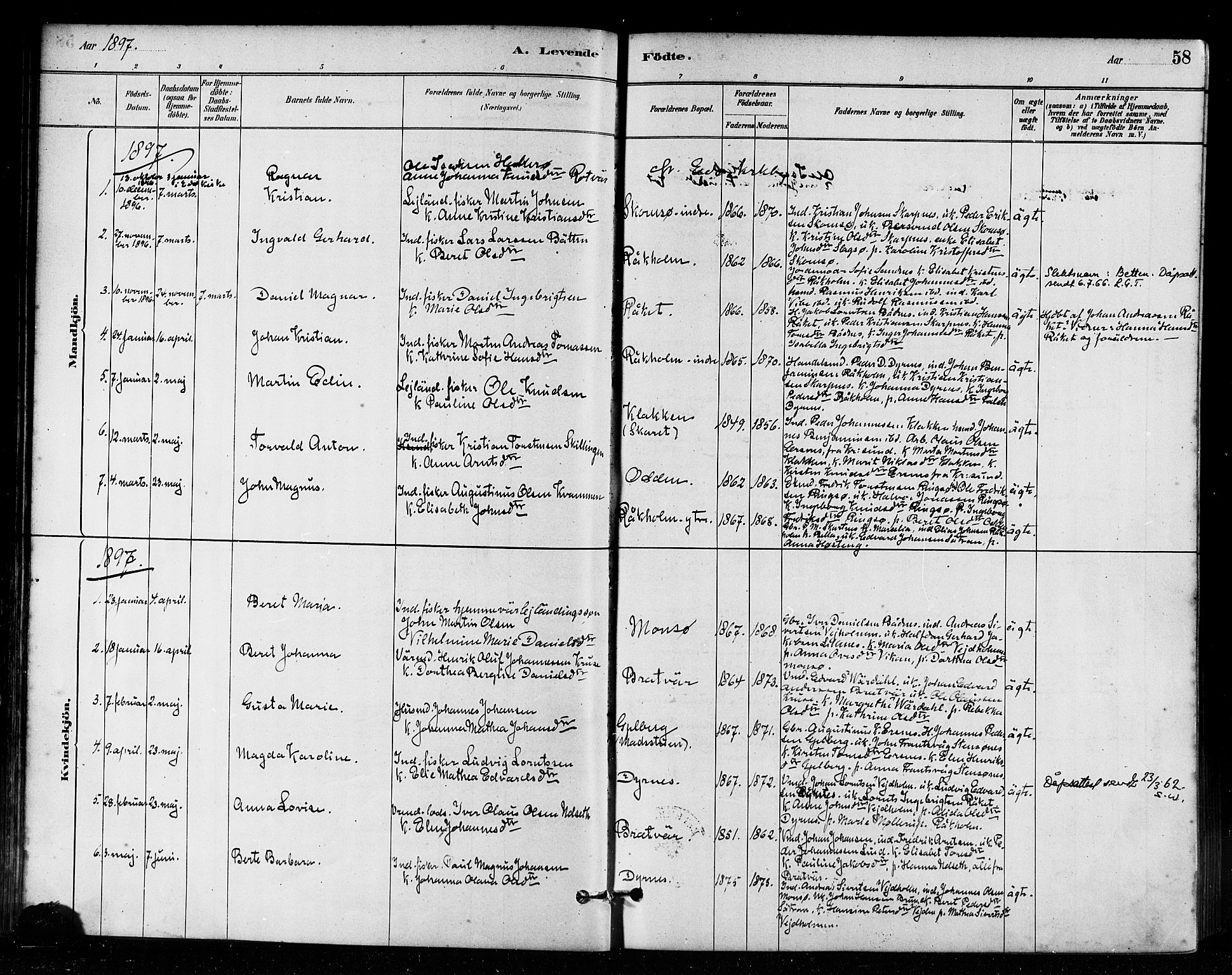 Ministerialprotokoller, klokkerbøker og fødselsregistre - Møre og Romsdal, AV/SAT-A-1454/582/L0947: Parish register (official) no. 582A01, 1880-1900, p. 58