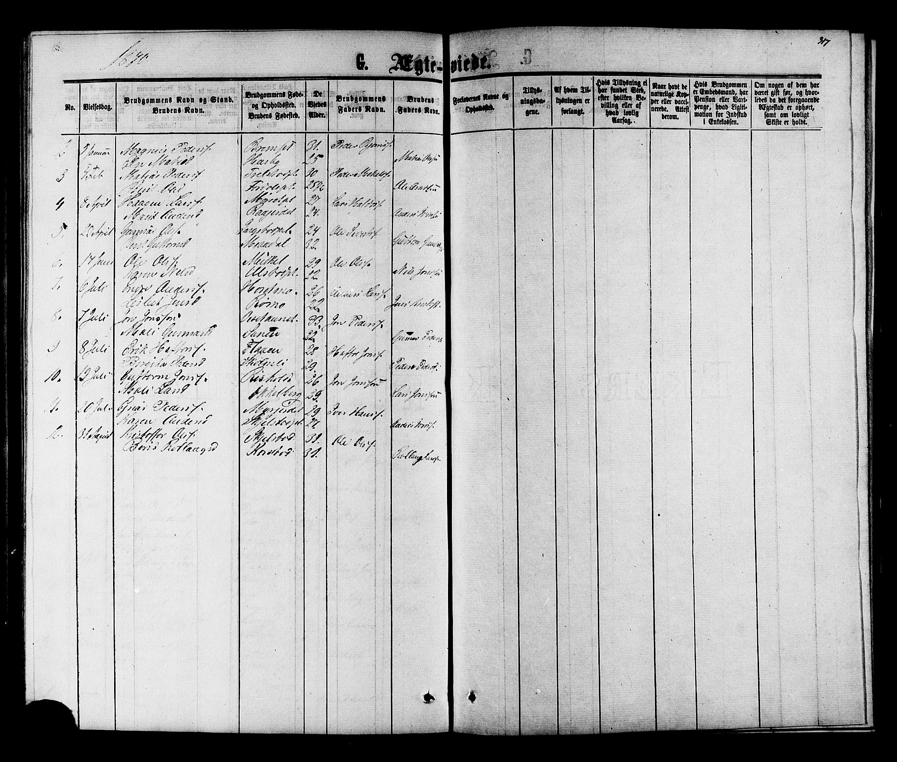 Ministerialprotokoller, klokkerbøker og fødselsregistre - Nord-Trøndelag, SAT/A-1458/703/L0038: Parish register (copy) no. 703C01, 1864-1870, p. 317