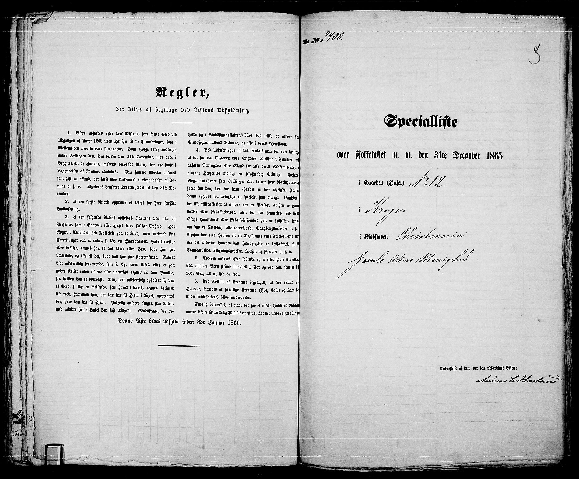 RA, 1865 census for Kristiania, 1865, p. 5333