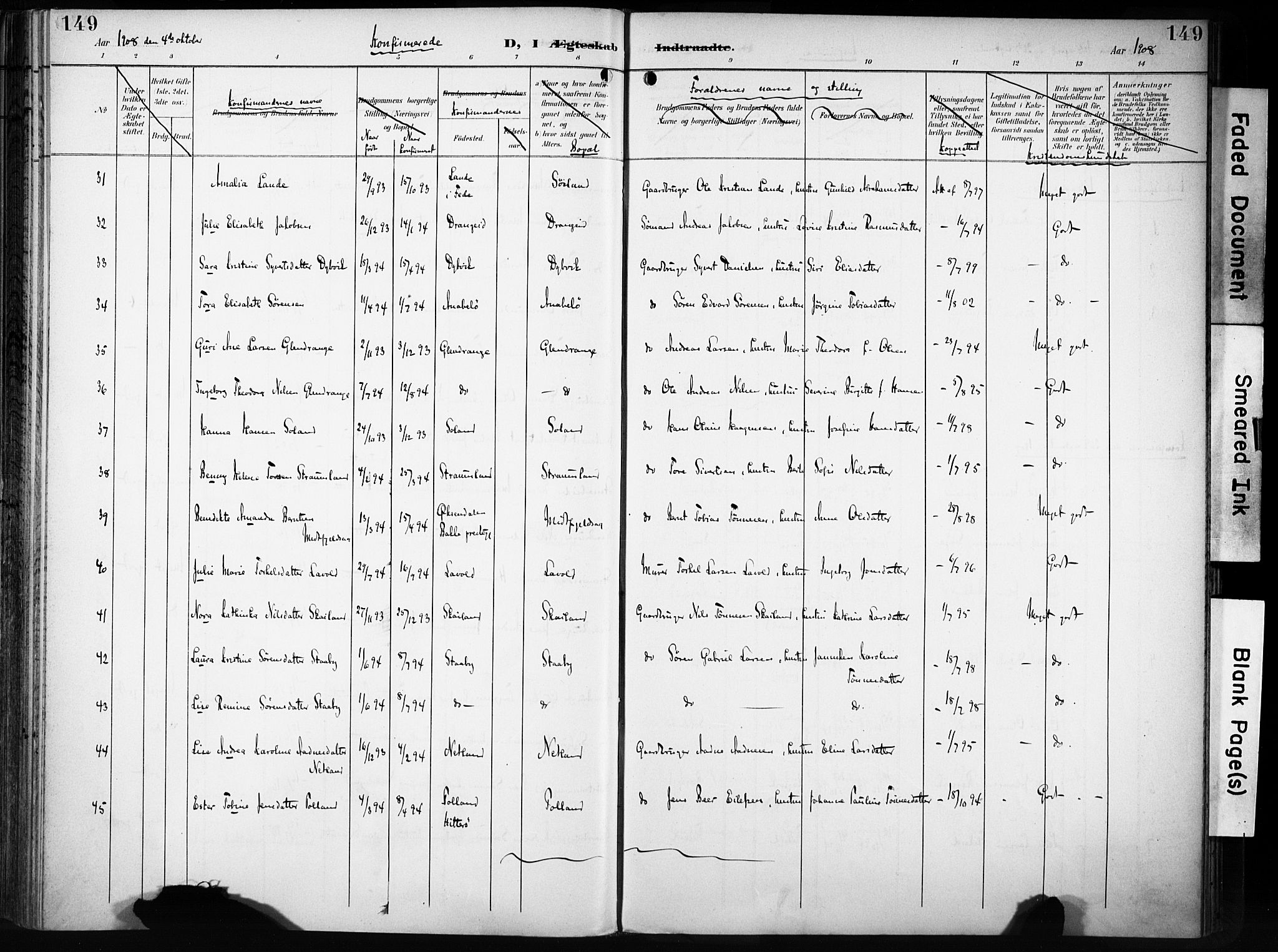 Flekkefjord sokneprestkontor, AV/SAK-1111-0012/F/Fa/Fac/L0009: Parish register (official) no. A 9, 1899-1909, p. 149